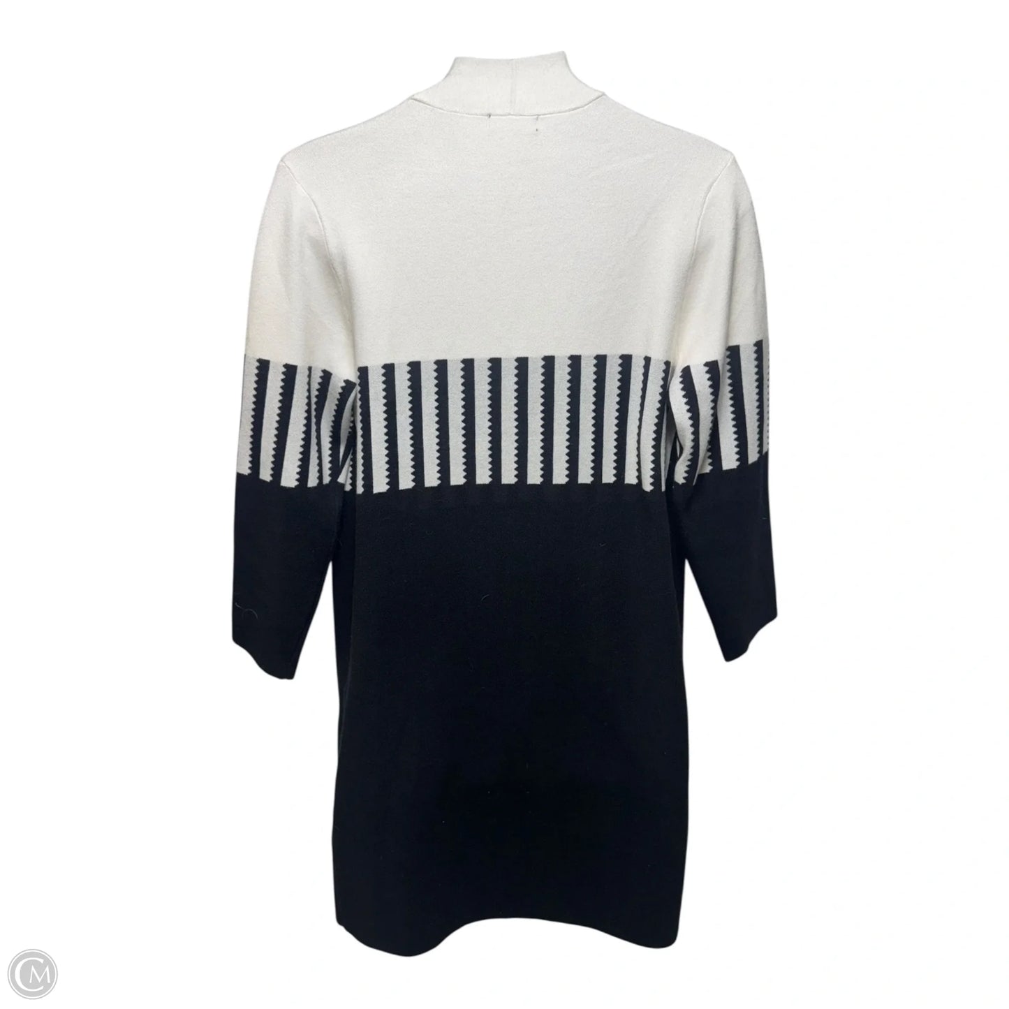 Sweater Cardigan By Boho Chic In Black & White, Size: M