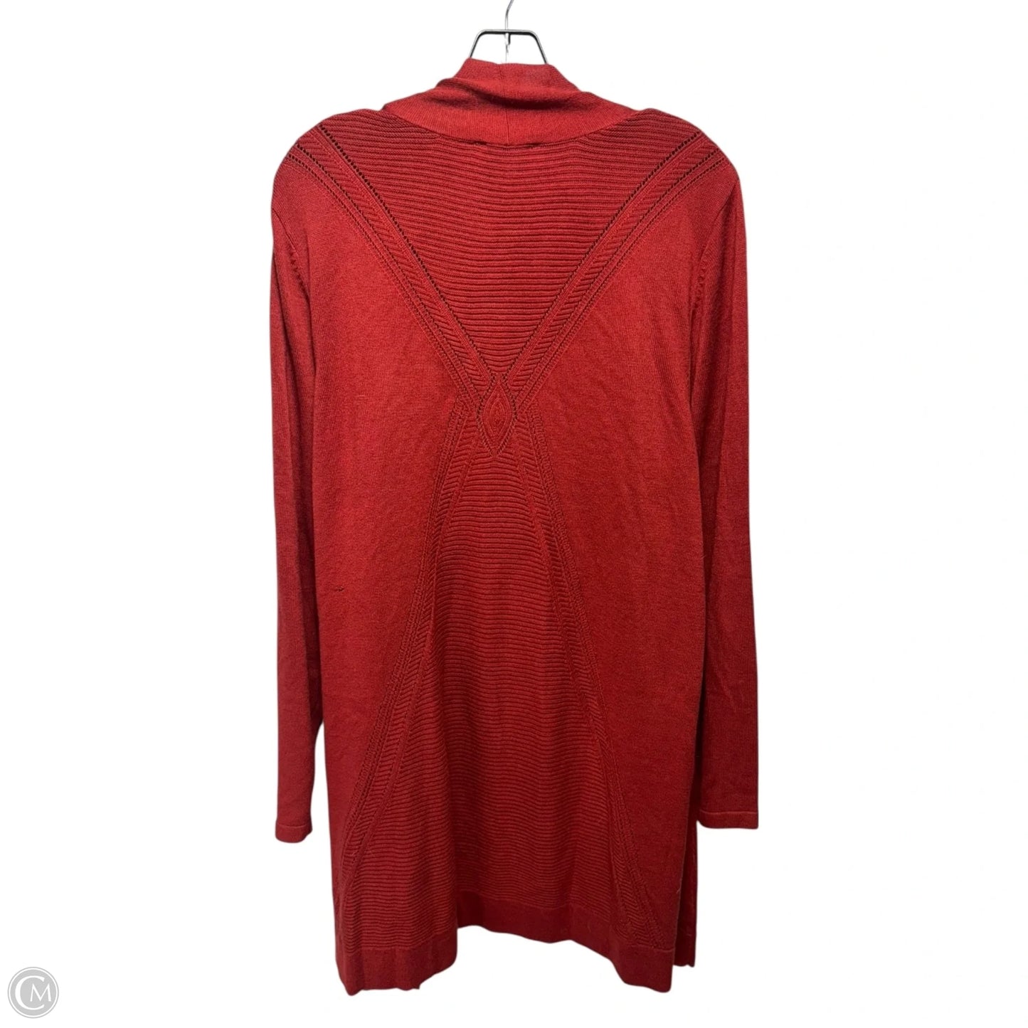 Sweater Cardigan By Susan Graver In Red, Size: 2x