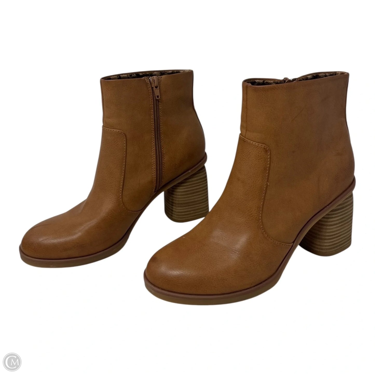 Boots Ankle Heels By Korks In Tan, Size: 9.5