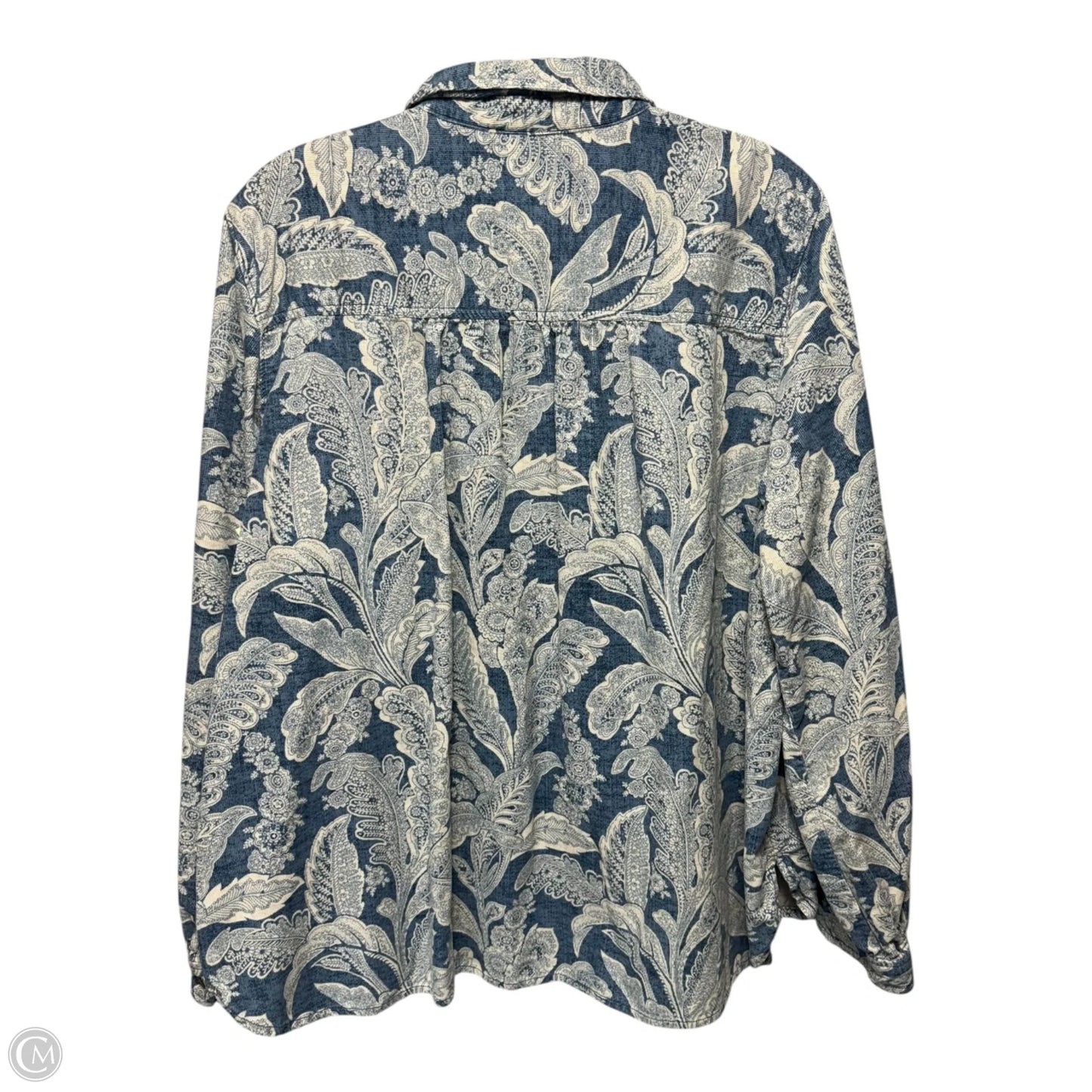 Corduroy Top Long Sleeve By Anthropologie In Floral Print, Size: L