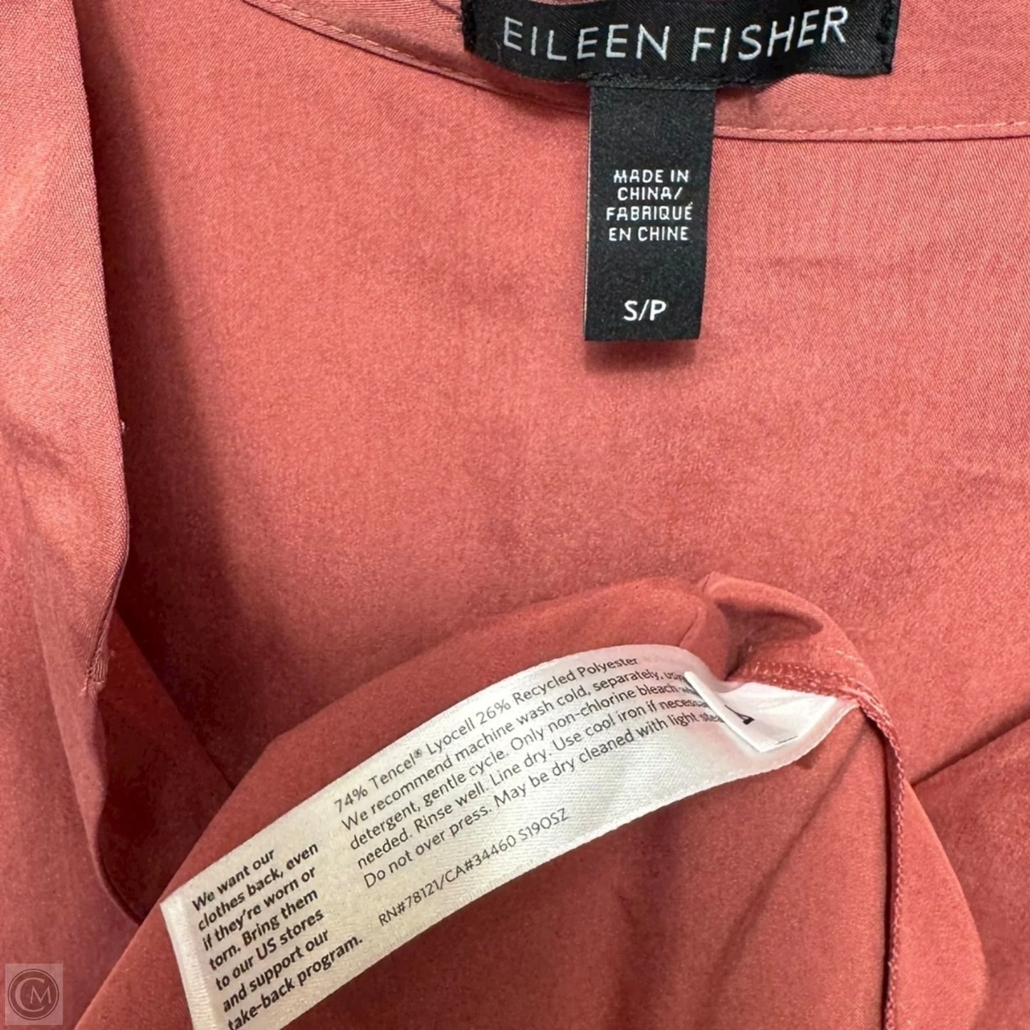 Top Long Sleeve By Eileen Fisher In Coral, Size: S