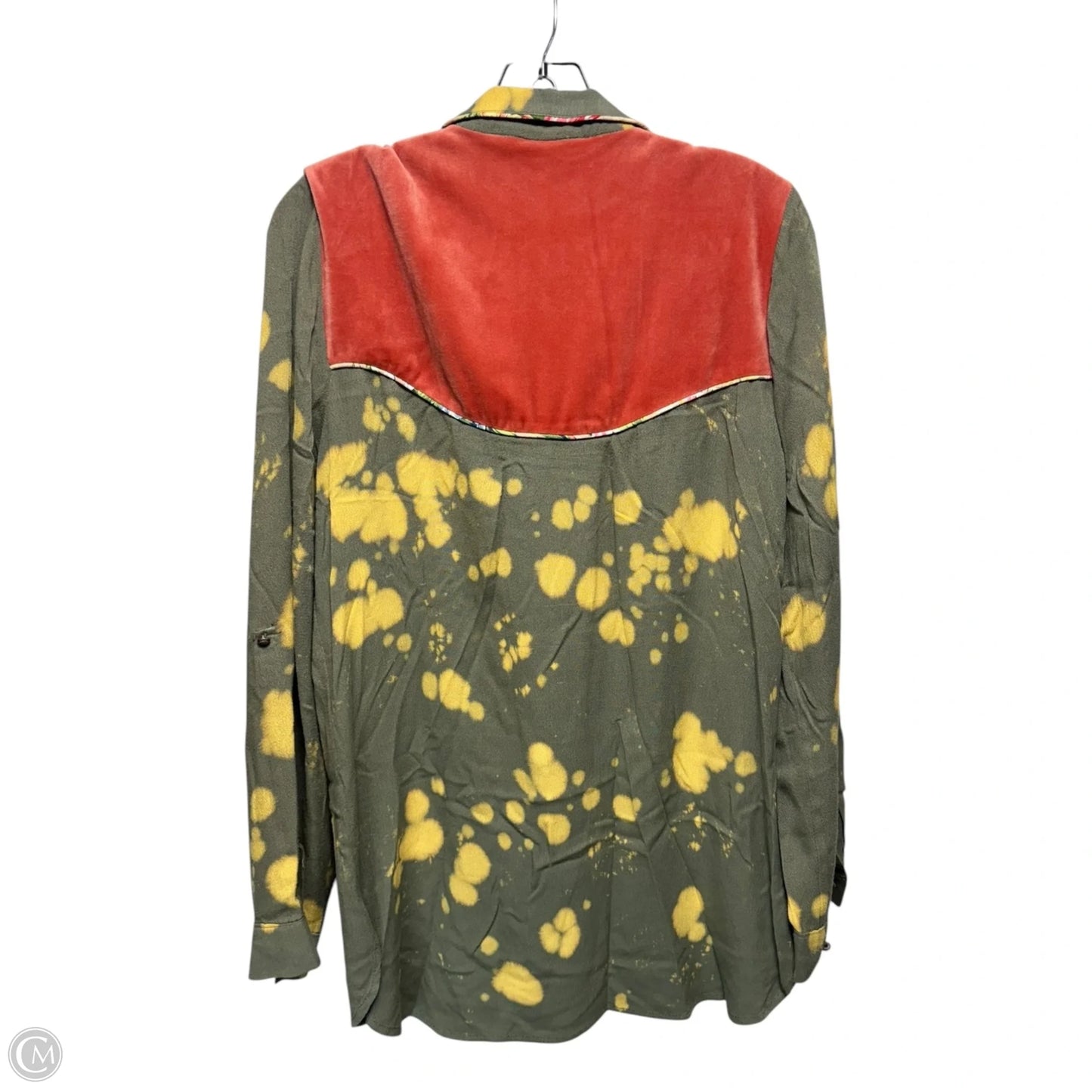 Velvet Trim Top Long Sleeve By Aratta Silent Journer In Multi-colored, Size: M