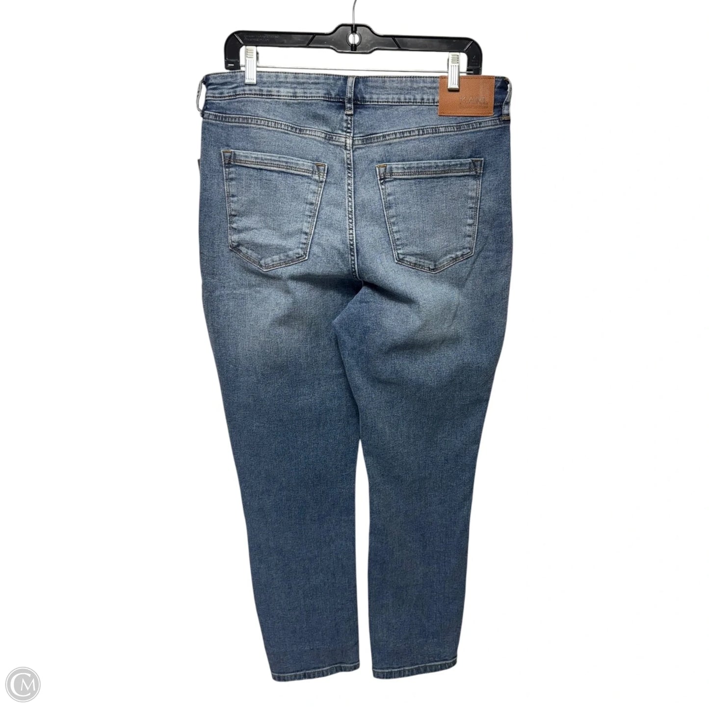 Patch Jeans Designer By Karl Lagerfeld In Blue Denim, Size: 14p