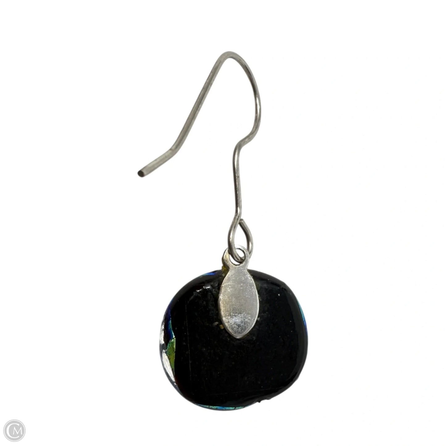 Fused Dichroic Art Glass Dangle Drop Earrings