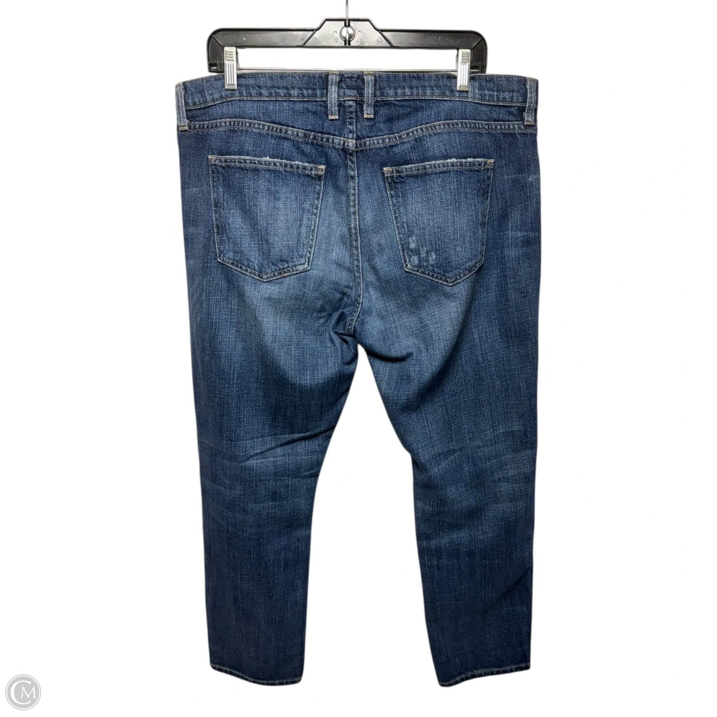 The Fling Distressed Boyfriend Jeans By Current Elliott In Blue Denim, Size: 14