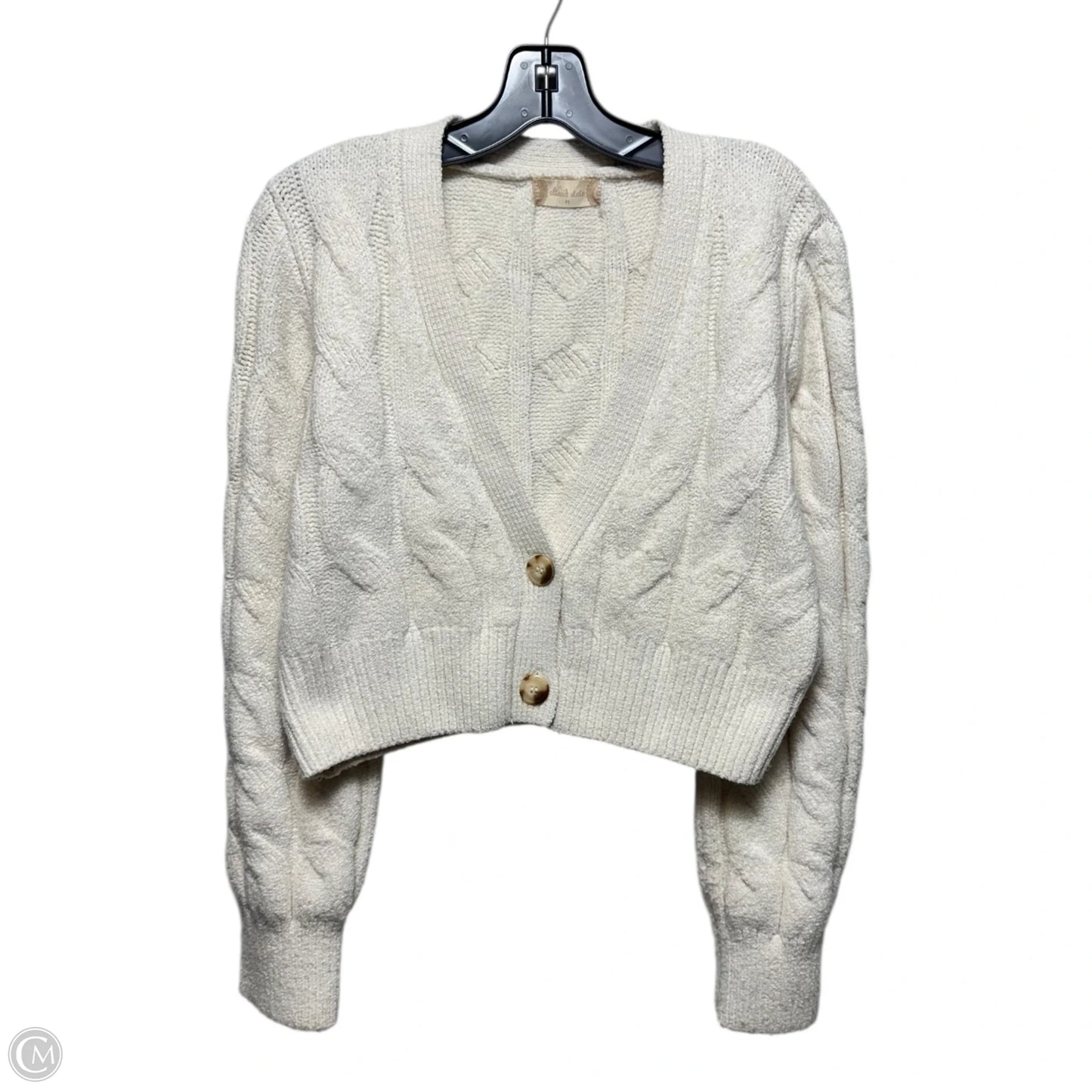 Cropped Sweater Cardigan By Altard State In Cream, Size: M