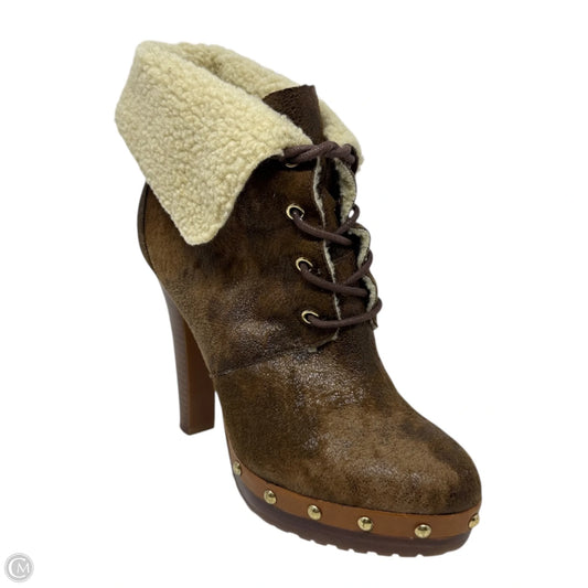 Lara Platform Booties By Michael By Michael Kors In Brown, Size: 7