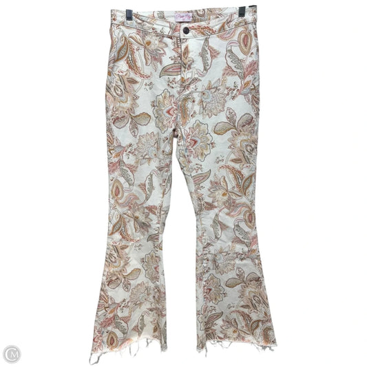 Paisley Jeans Flared By Pink Lily In Floral Print, Size: 6