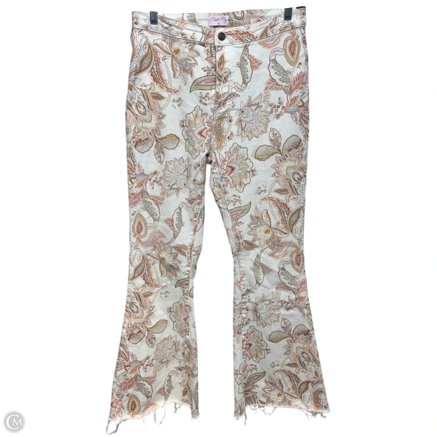 Paisley Jeans Flared By Pink Lily In Floral Print, Size: 6