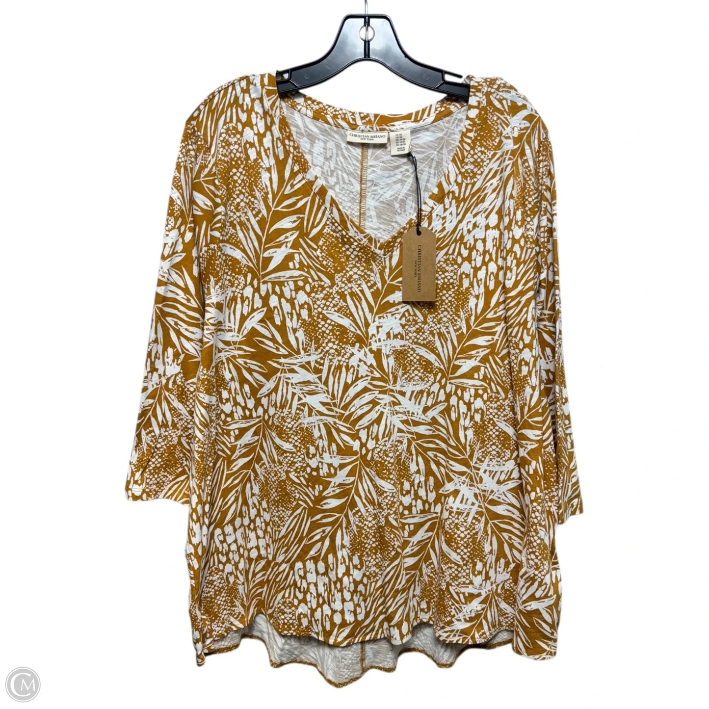 Top 3/4 Sleeve By Christian Siriano In Floral Print, Size: 3x