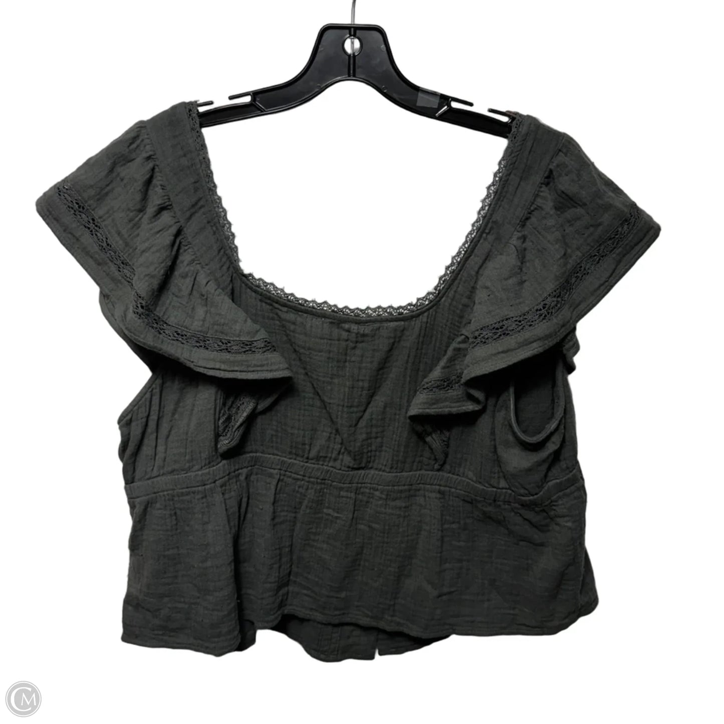 Top Short Sleeve By Aerie In Grey, Size: XXL