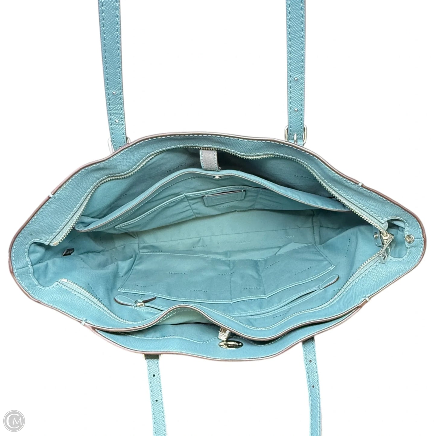 Turnlock Tote in Crossgrain Leather Designer By Coach, Size: Large