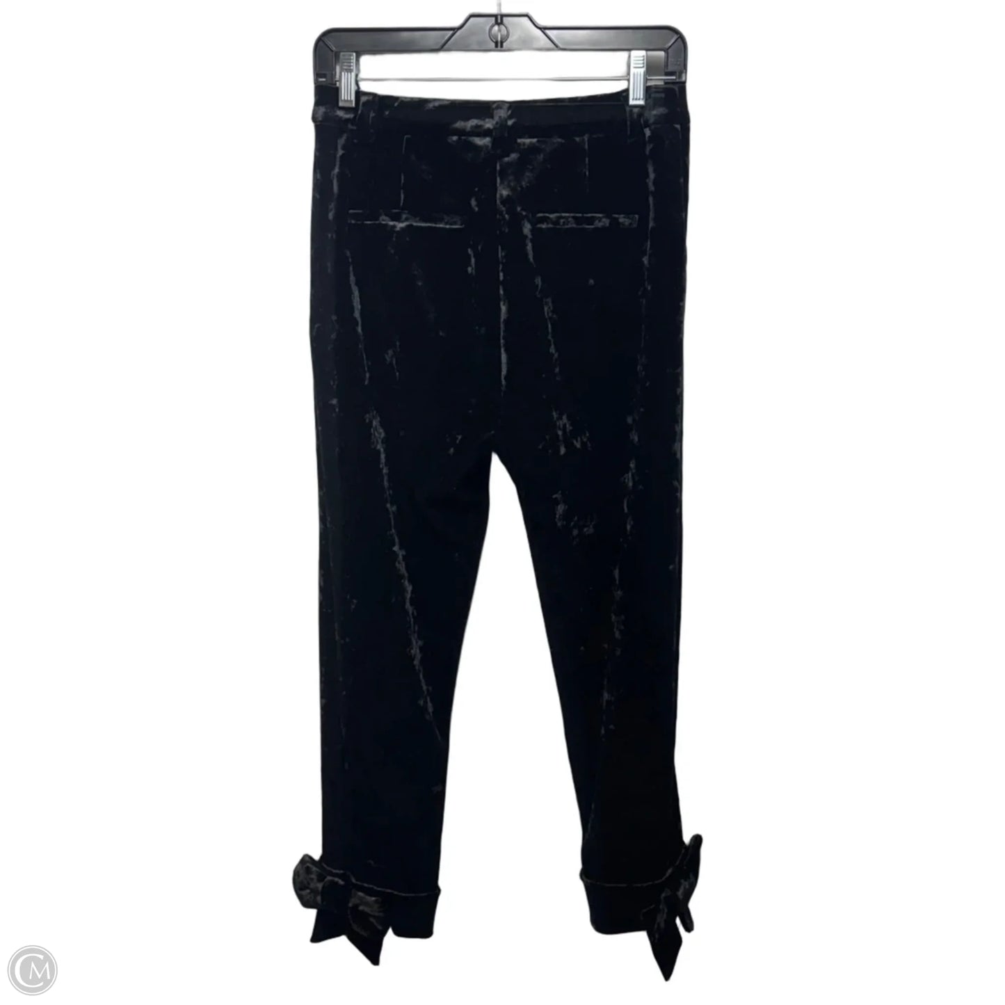 Crushed Velvet Bow Pants Dress By River Island In Black, Size: 8