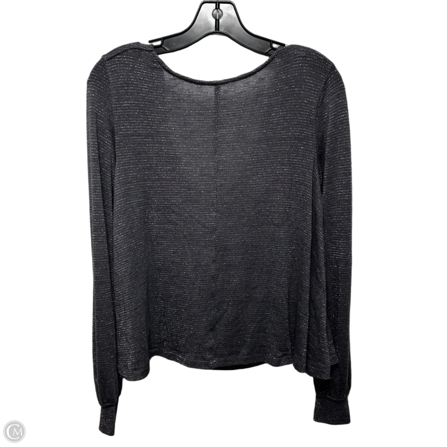 Metallic Knit Cowl Neck Top Long Sleeve By Free People In Silver, Size: S