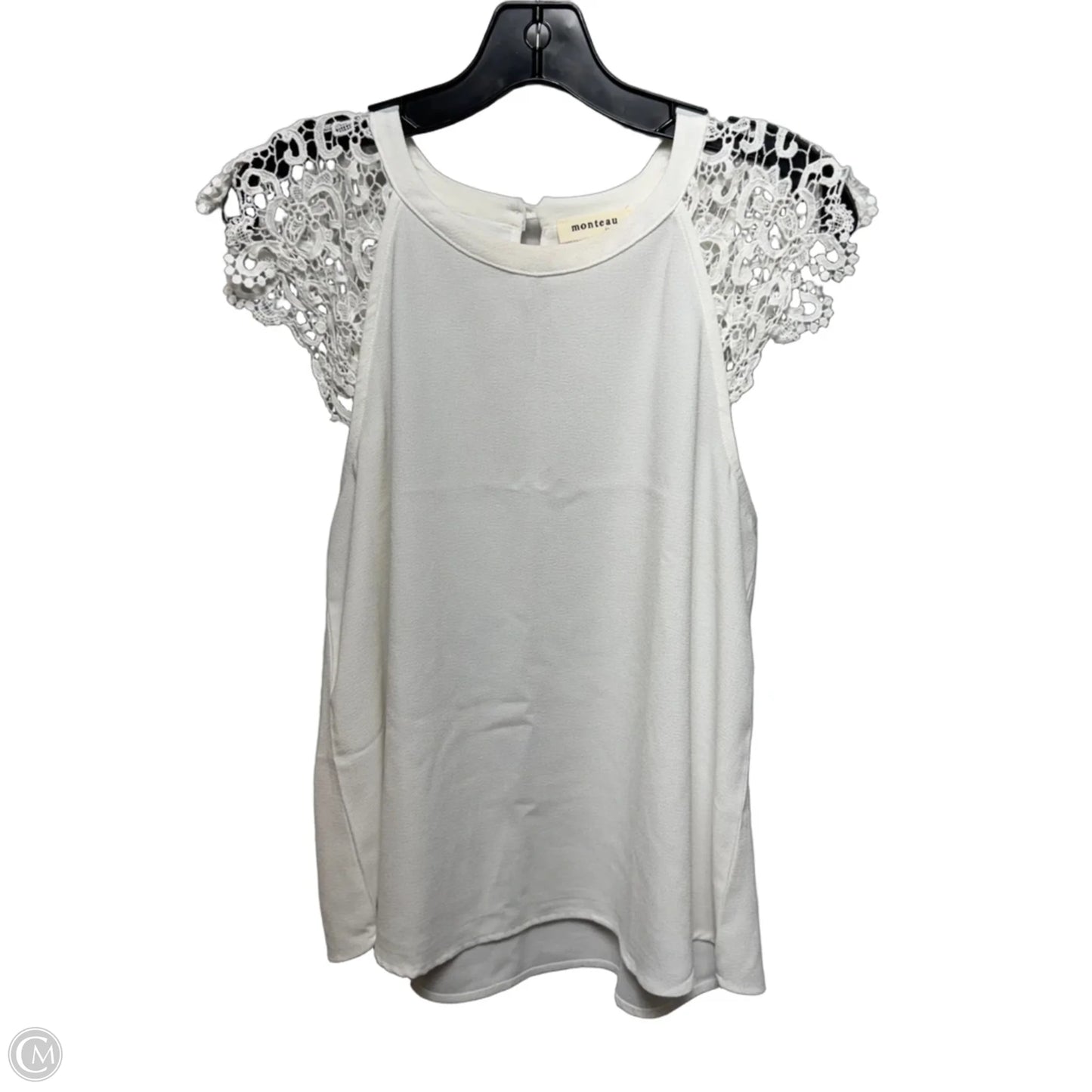 Top Short Sleeve By Monteau In White, Size: Xl