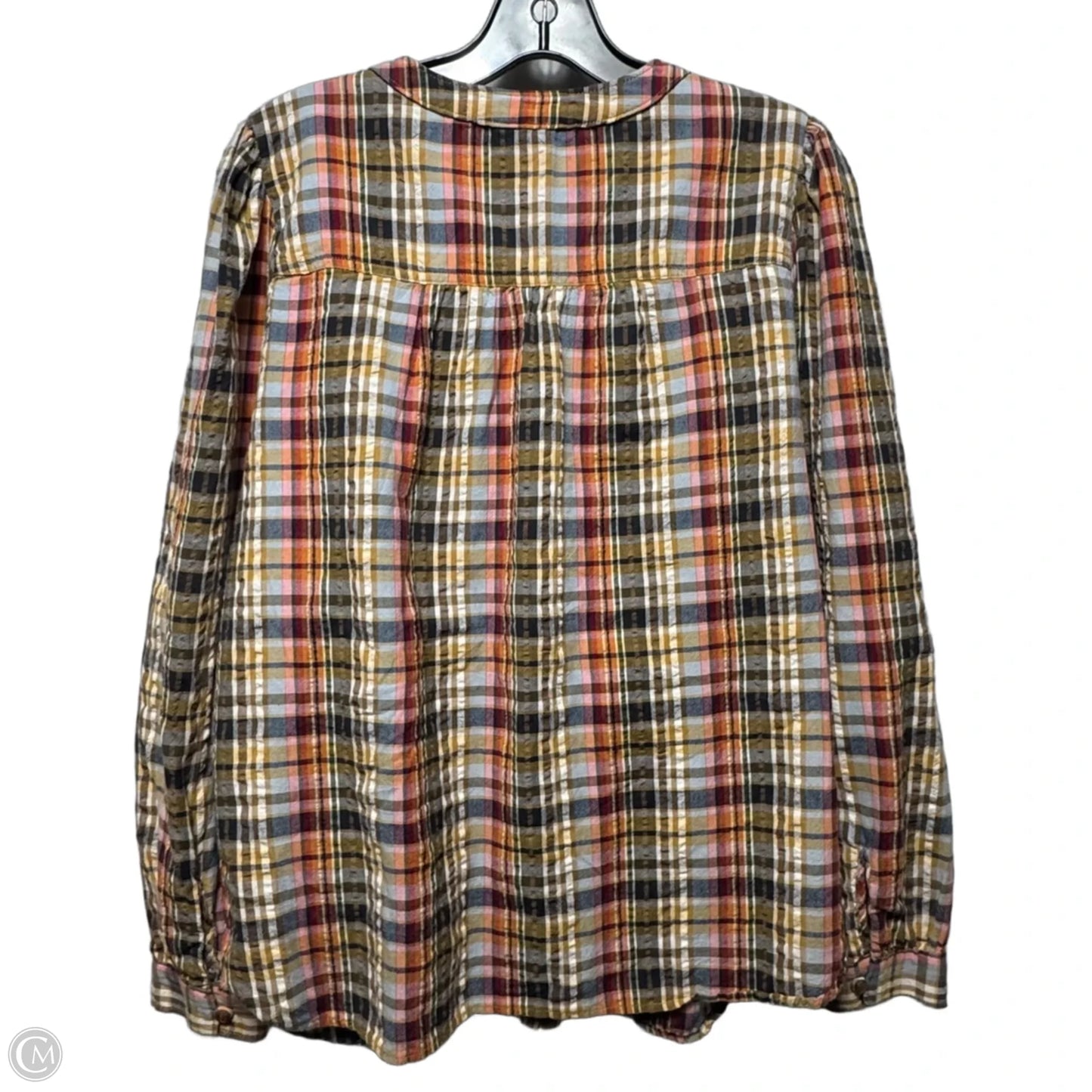 Top Long Sleeve By Pilcro In Plaid Pattern, Size: L
