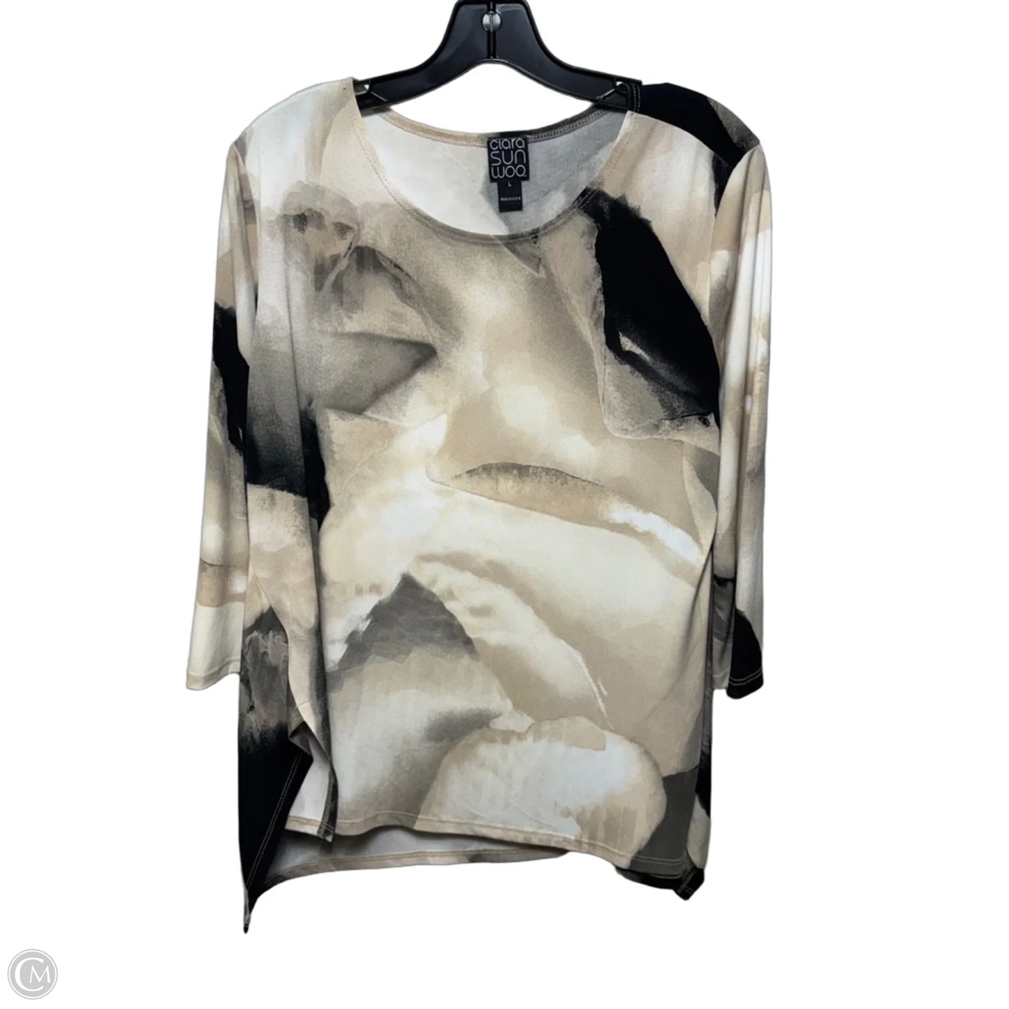 Top Long Sleeve By Clara Sun Woo In Beige, Size: L