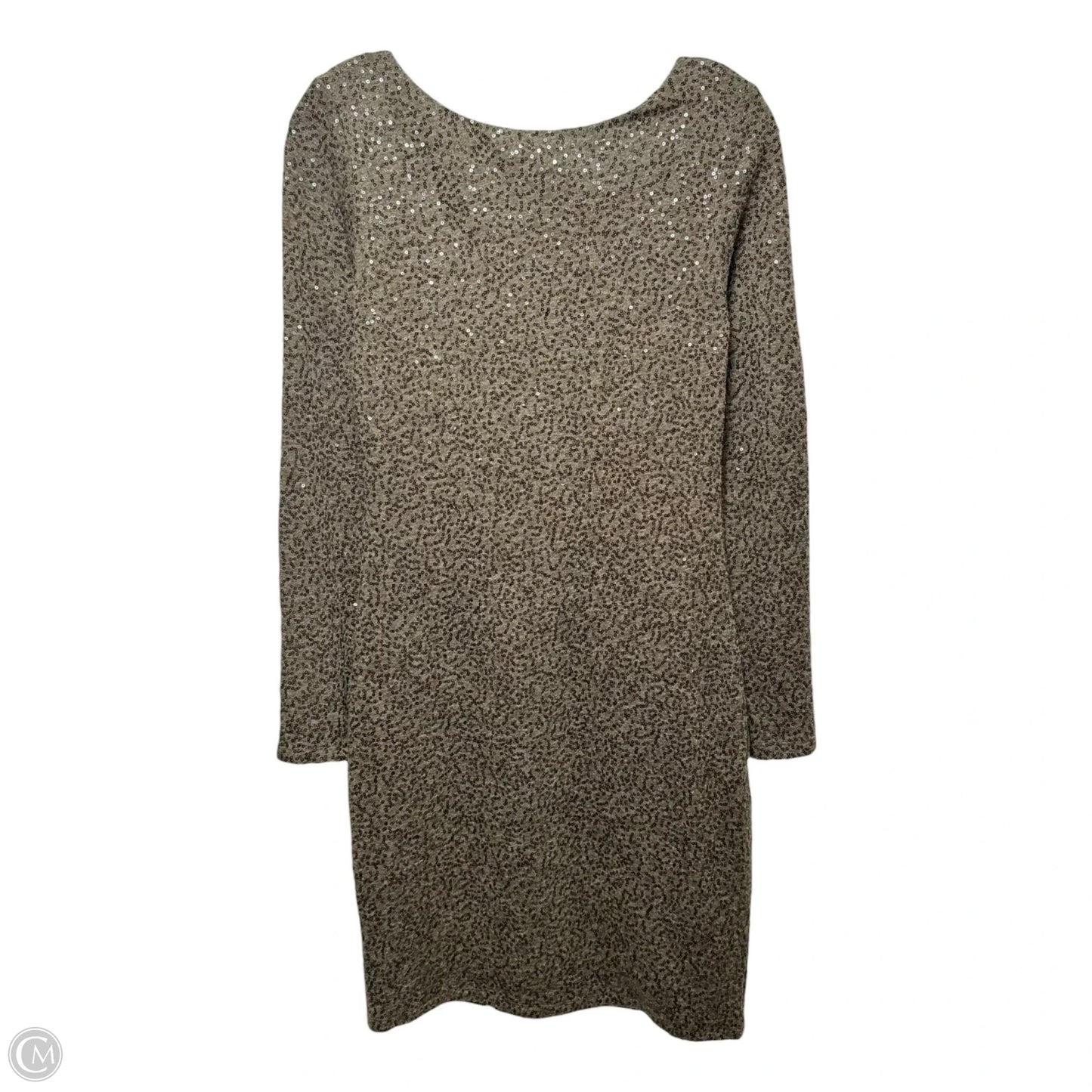 Sequin Embellished Mini Dress Designer By Alice + Olivia In Taupe, Size: M (estimated)