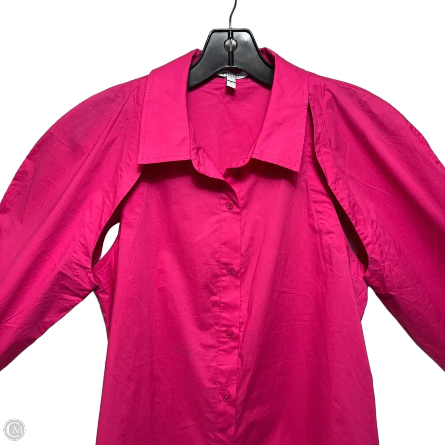 Casper Poplin Cutout Top Long Sleeve Designer By Derek Lam In Pink, Size: 10