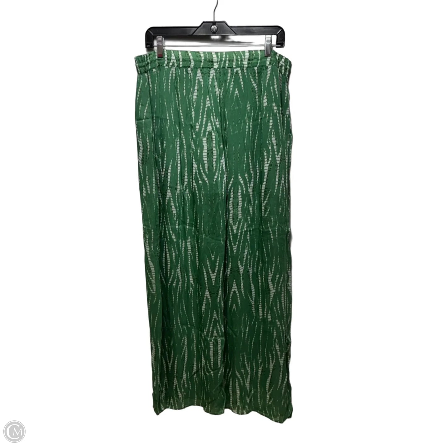 Printed Drawstring Coverup Pants By Zara In Green, Size: L