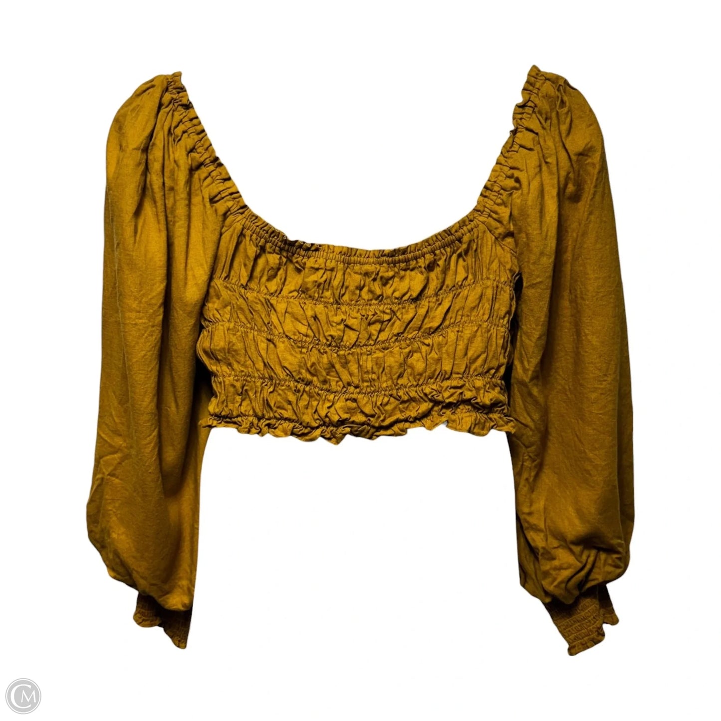 Smocked Top Long Sleeve By A Loves A In Green, Size: Xl