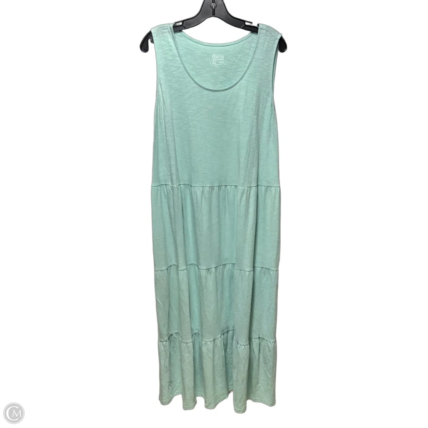 Tiered Dress Casual Maxi By Denim And Co Qvc In Aqua, Size: 1x