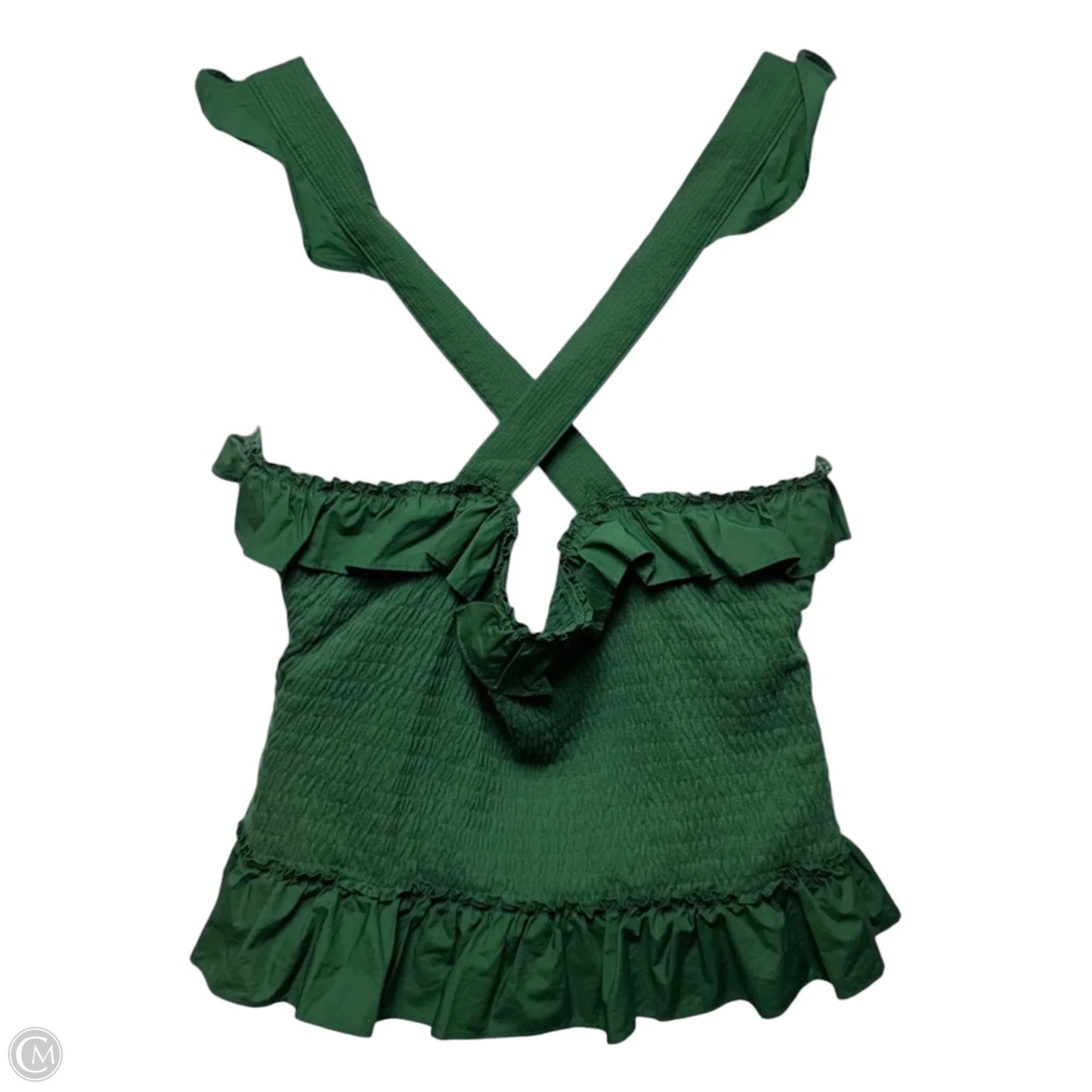 Smocked Ruffle Top Sleeveless By Maeve In Green, Size: Xl