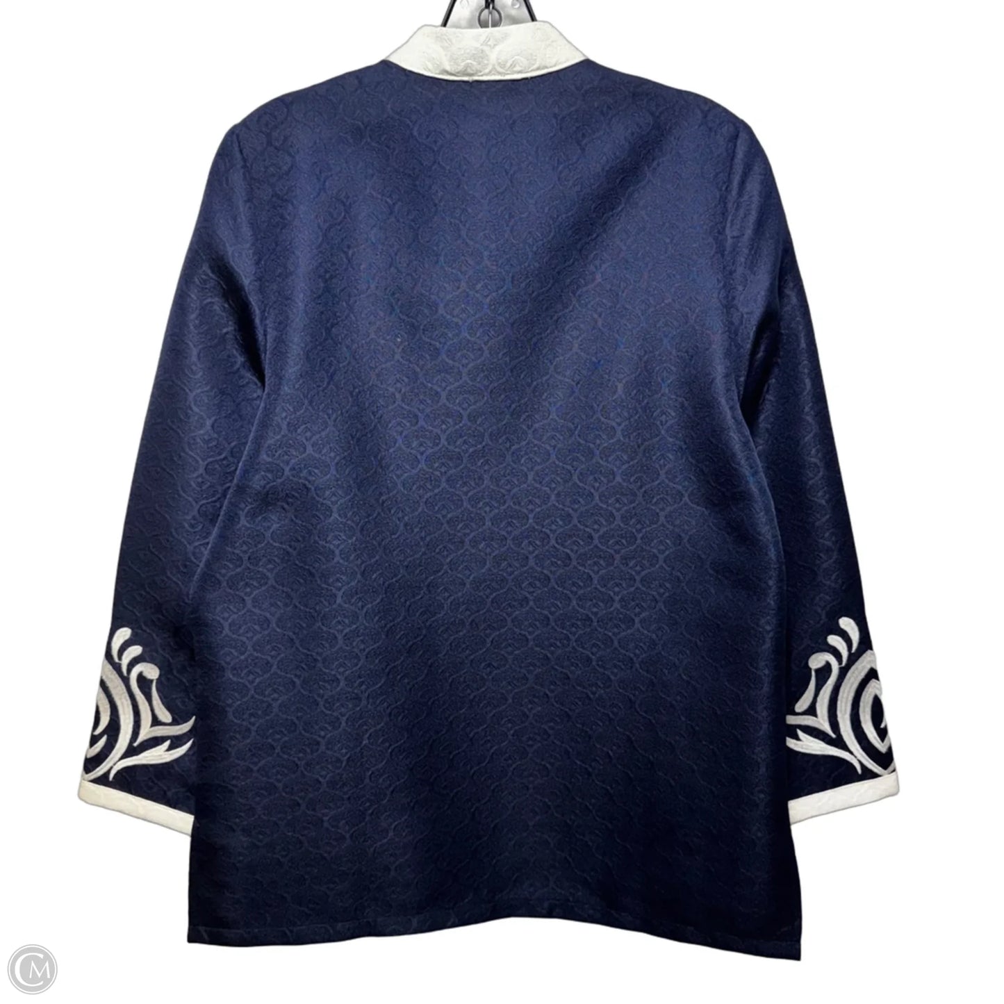 Embroidered Tunic Long Sleeve By Gump’s In Blue & White, Size: S