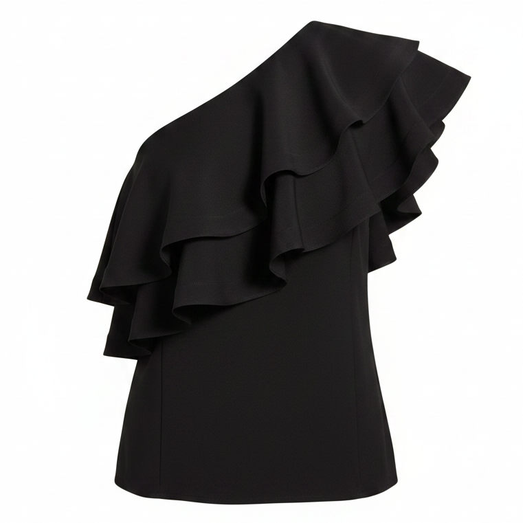 Ruffled One-Shoulder Blouse Luxury Designer By 3.1 Phillip Lim In Black, Size: 2