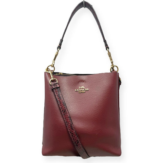 Mollie Snake Trim Handbag Designer By Coach  Size: Small