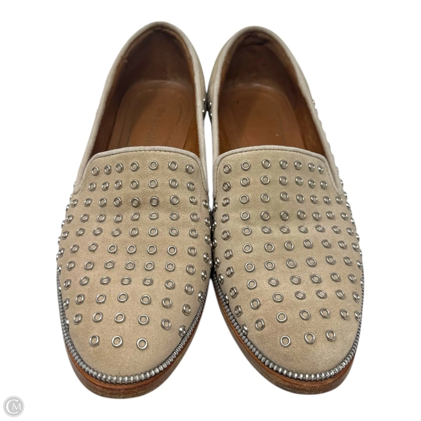 Studded Loafers Shoes Flats By The Kooples In Tan, Size: 8