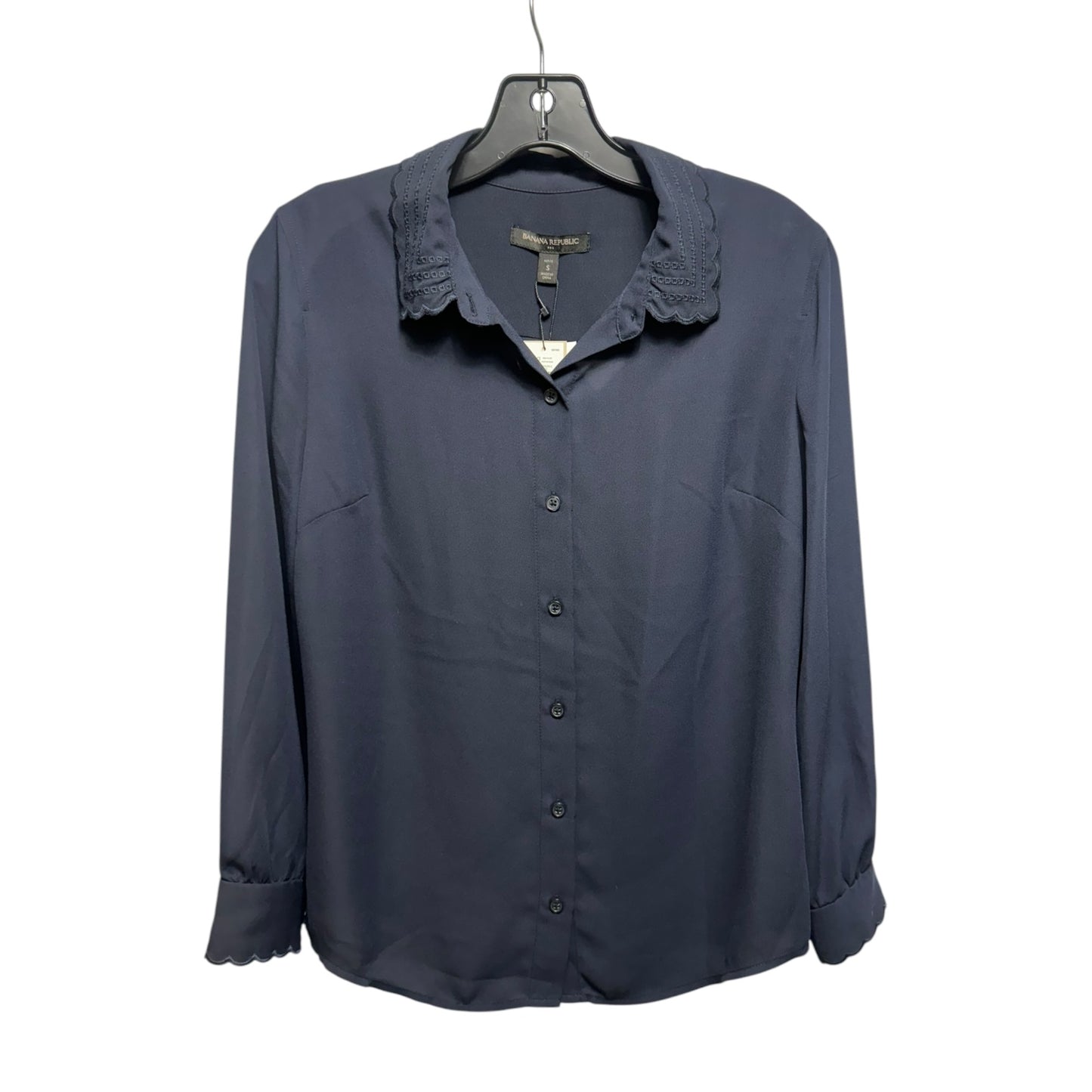 Top Long Sleeve By Banana Republic In Navy, Size: S
