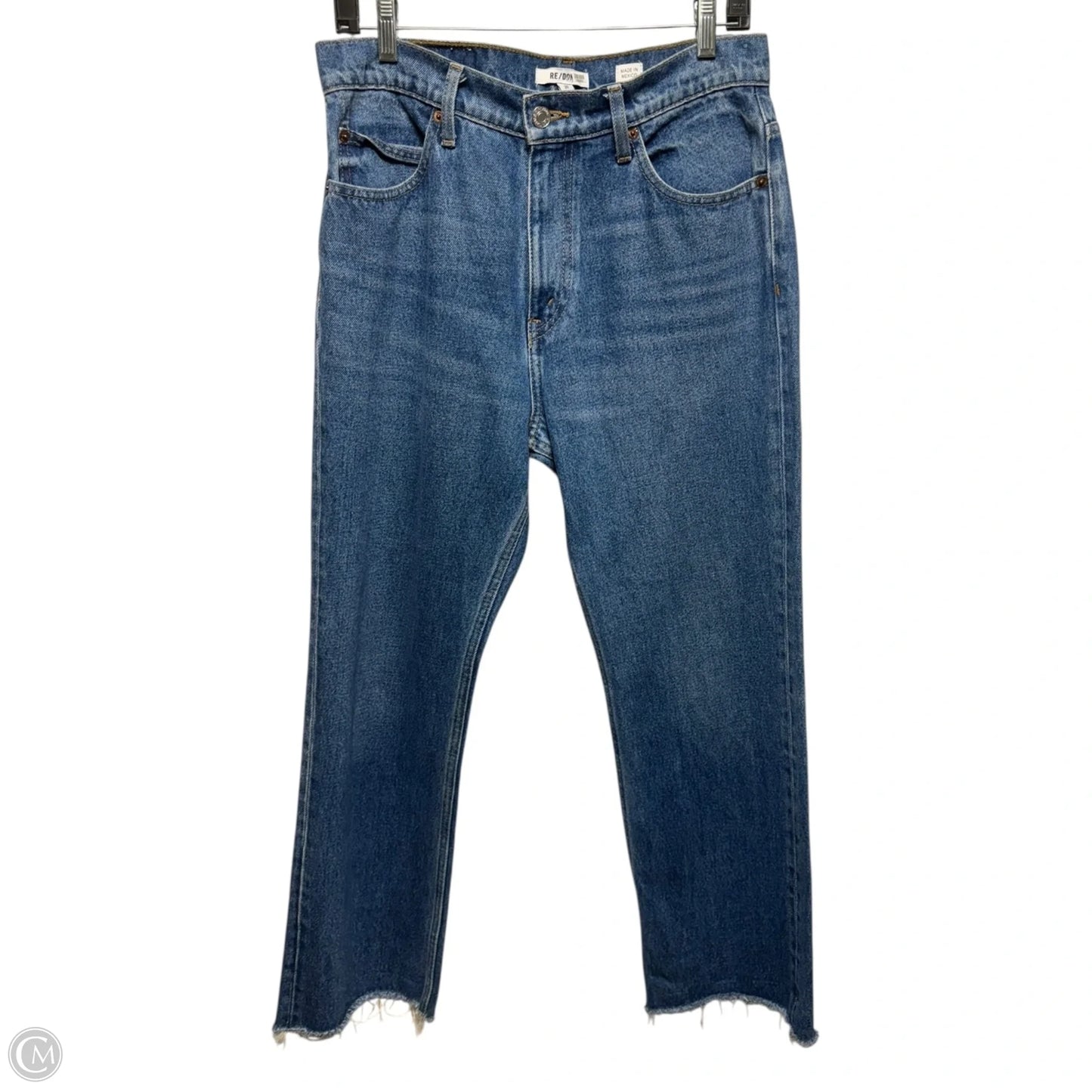 70s Crop Boot Jeans By Re/Done In Blue Denim, Size: 8/29