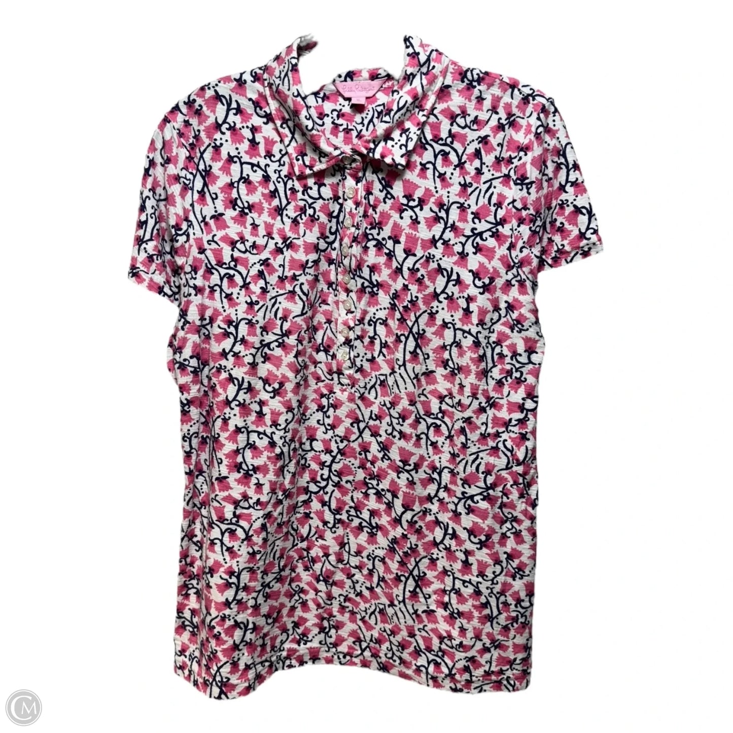 Top Short Sleeve Designer By Lilly Pulitzer In Floral Print, Size: Xl