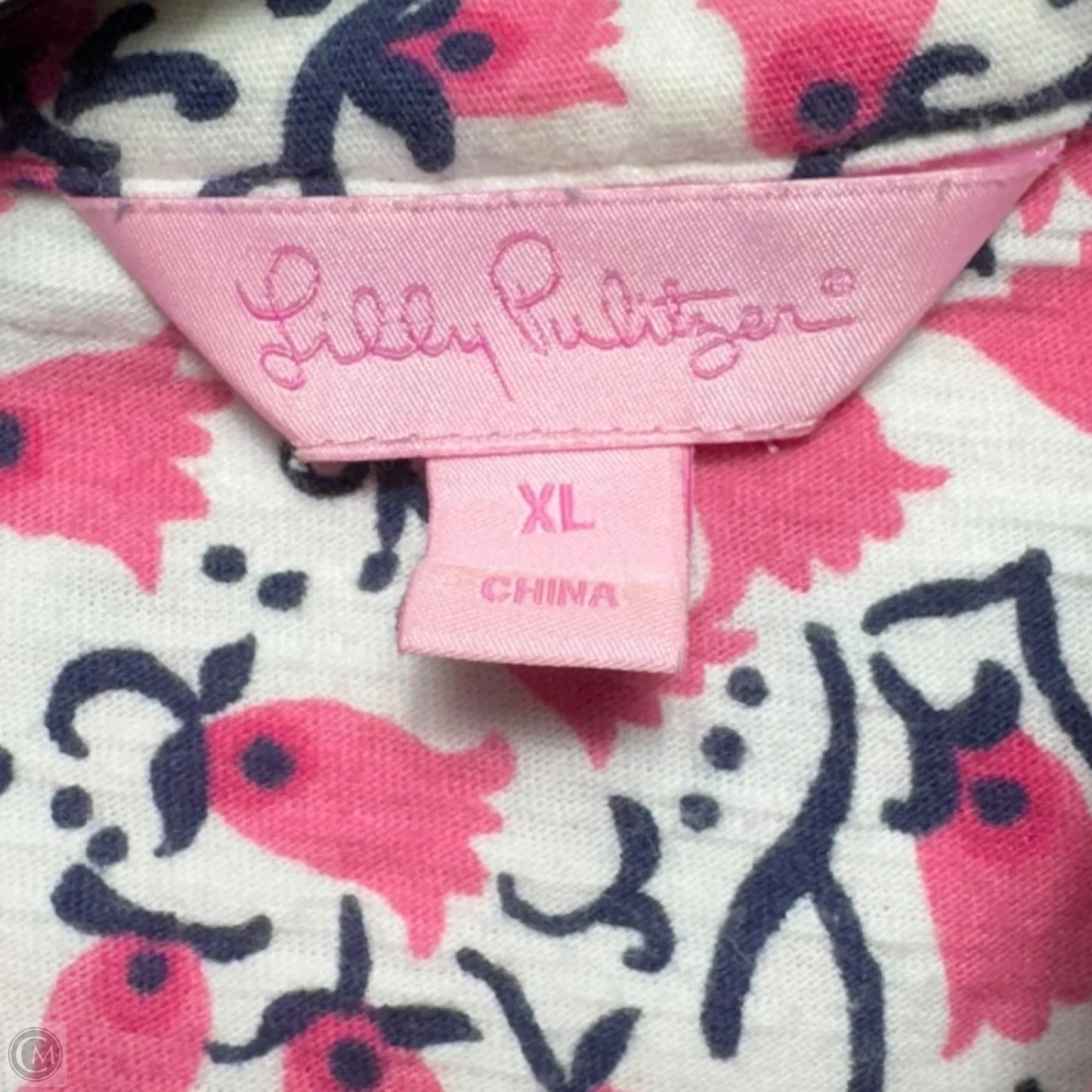 Top Short Sleeve Designer By Lilly Pulitzer In Floral Print, Size: Xl