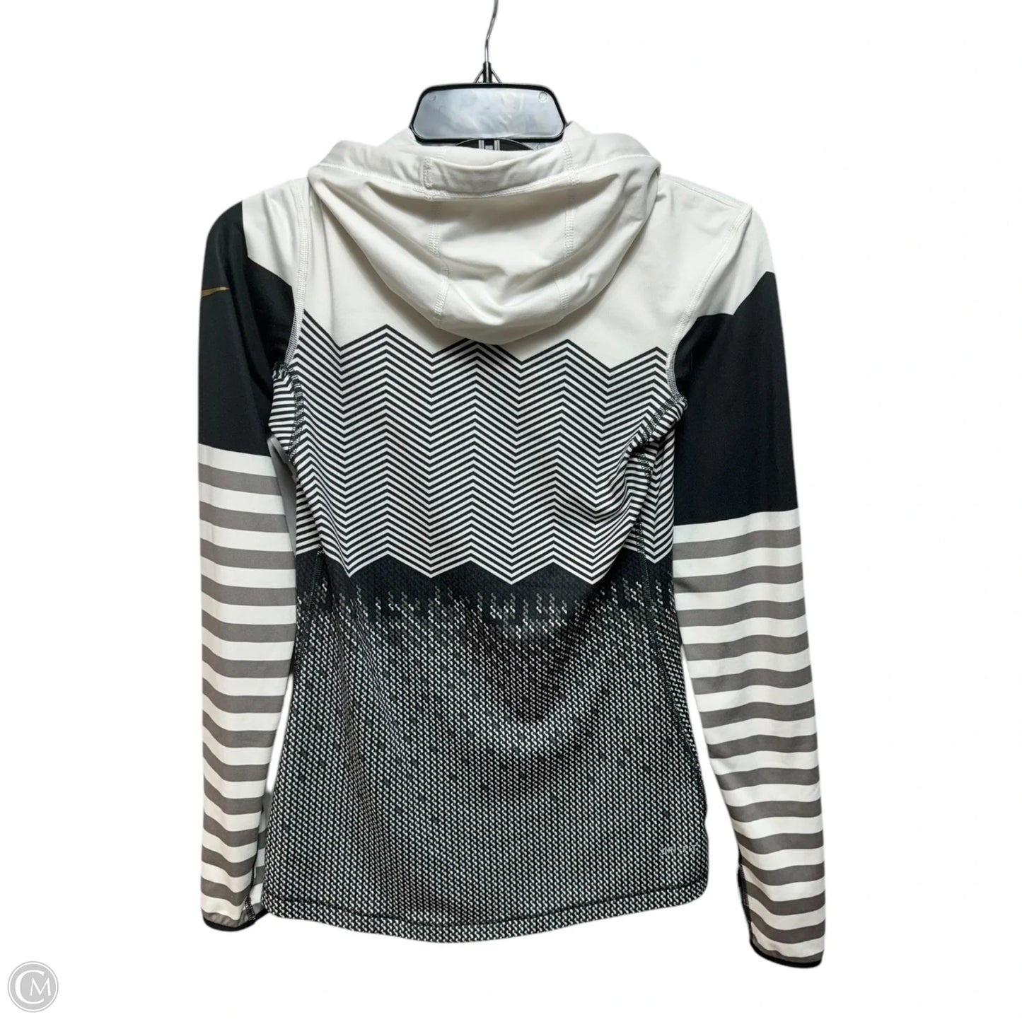 Athletic Sweatshirt Hoodie By Nike Apparel In Striped Pattern, Size: S