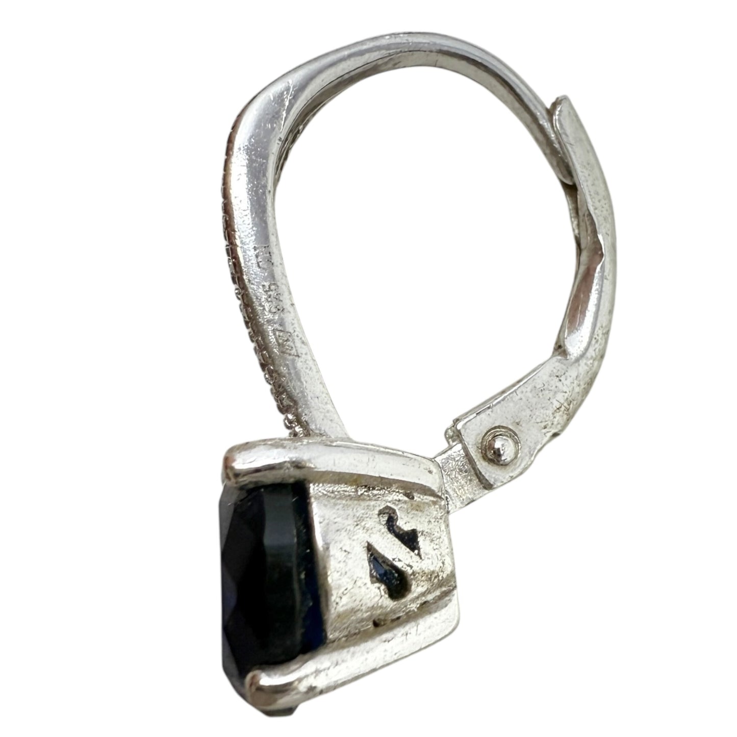 Lab Created Sapphire Solitaire & Sterling Silver Hoop By Unbranded