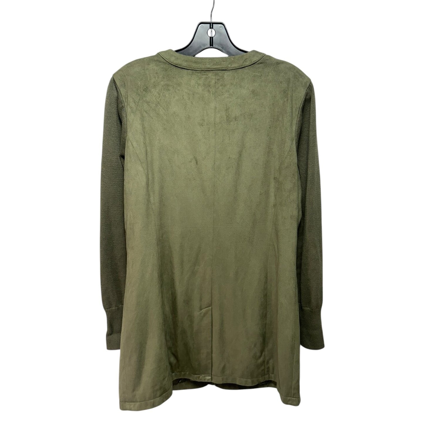 Faux Suede Knit Sleeve Jacket Designer By Halston Size: 8