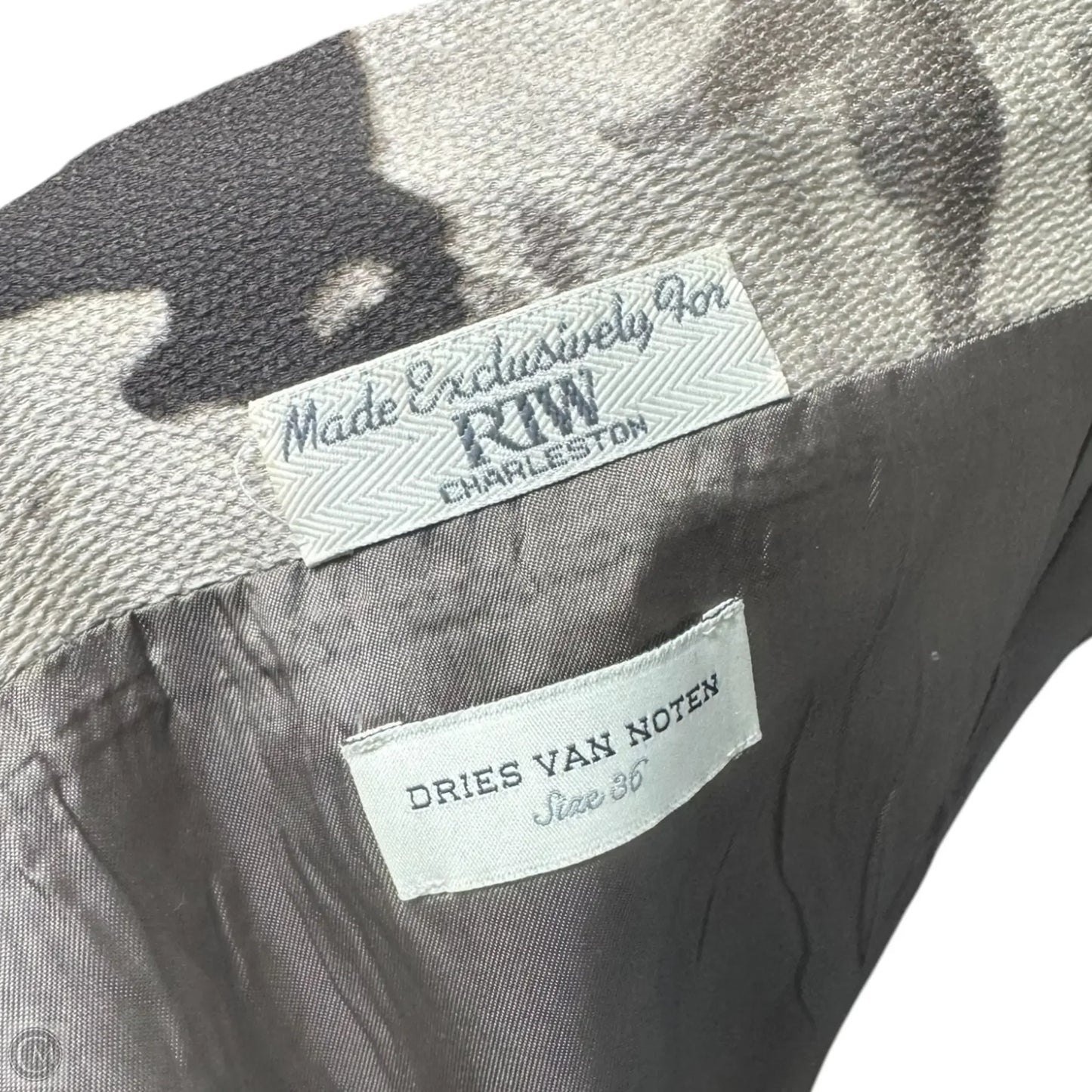 Marbled Floral Open Back Dress Casual Short By Dries Van Noten In Black & Cream, Size: 8