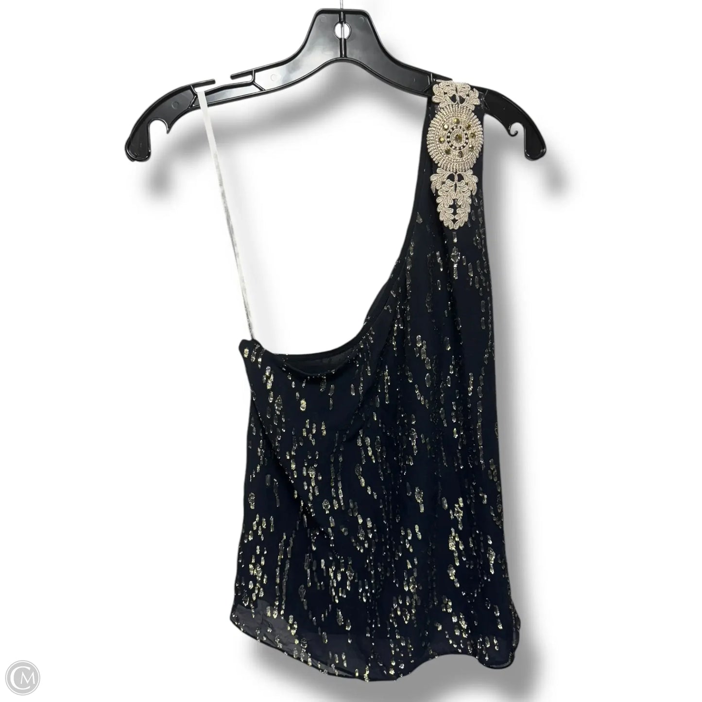 Sienne Top Designer By Lilly Pulitzer In Onyx Fish Clip Chiffon, Size: 14