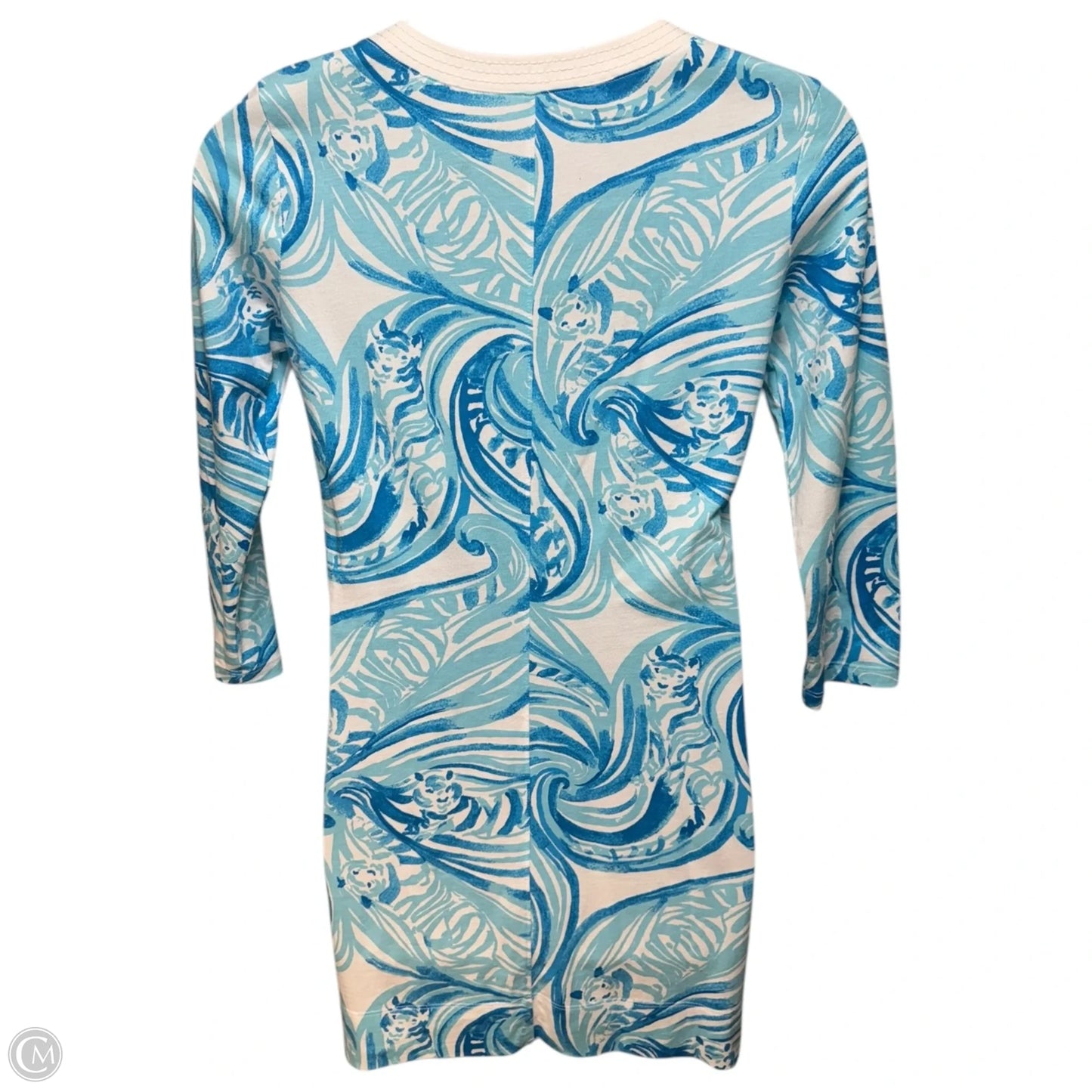Marlina Dress Designer By Lilly Pulitzer In Resort White Blue Sea Ruffles, Size: M