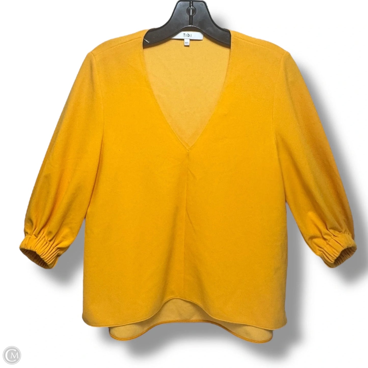 Blouse Long Sleeve By Tibi In Yellow, Size: Xxs