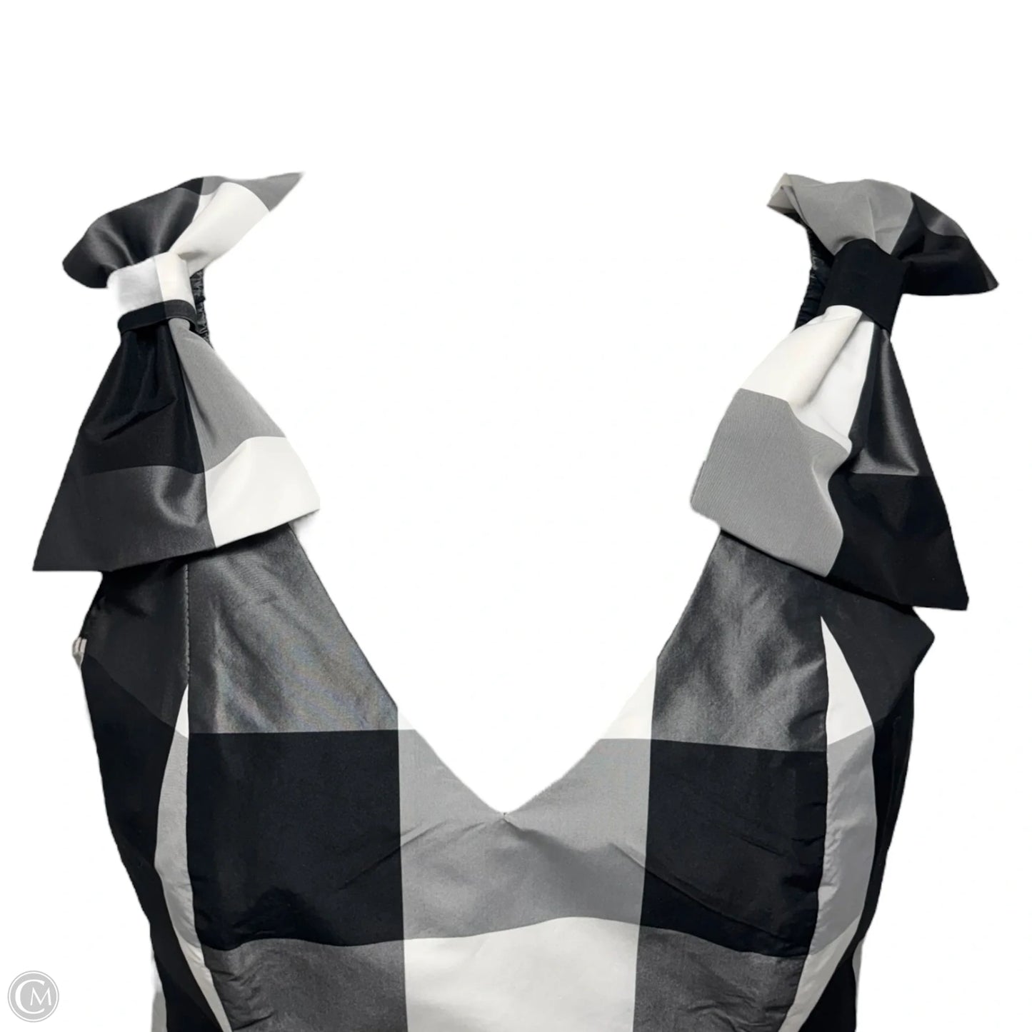 Penelope Bow Gingham Taffeta Dress Casual Short By Tyler Boe In Checkered Pattern, Size: 8