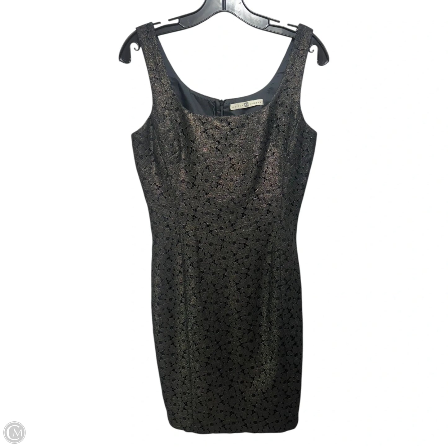 Metallic Lace Dress Party Short By Robin Jordan In Black & Gold, Size: 4