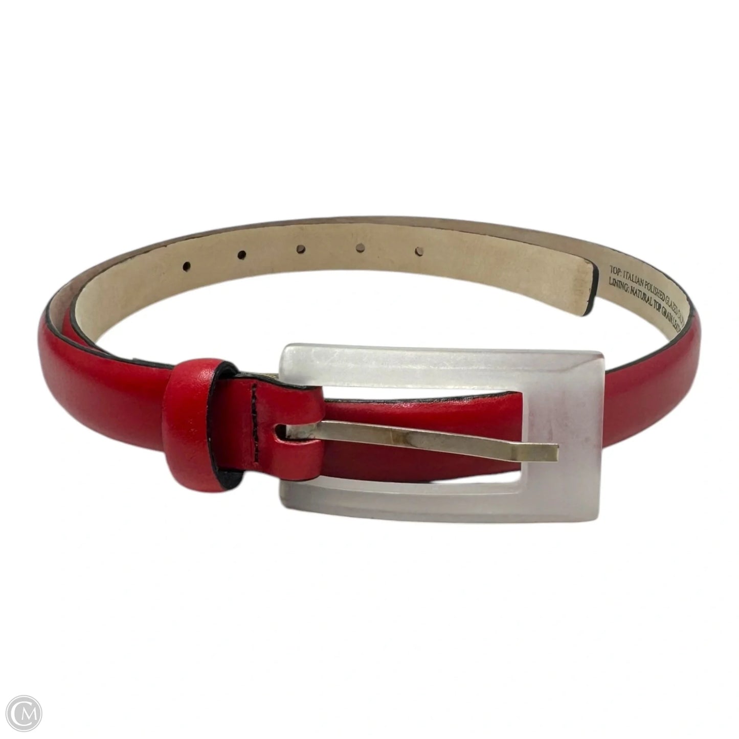 Clear Buckle Thin Belt Leather By Carol Van Wyck, Size: Large