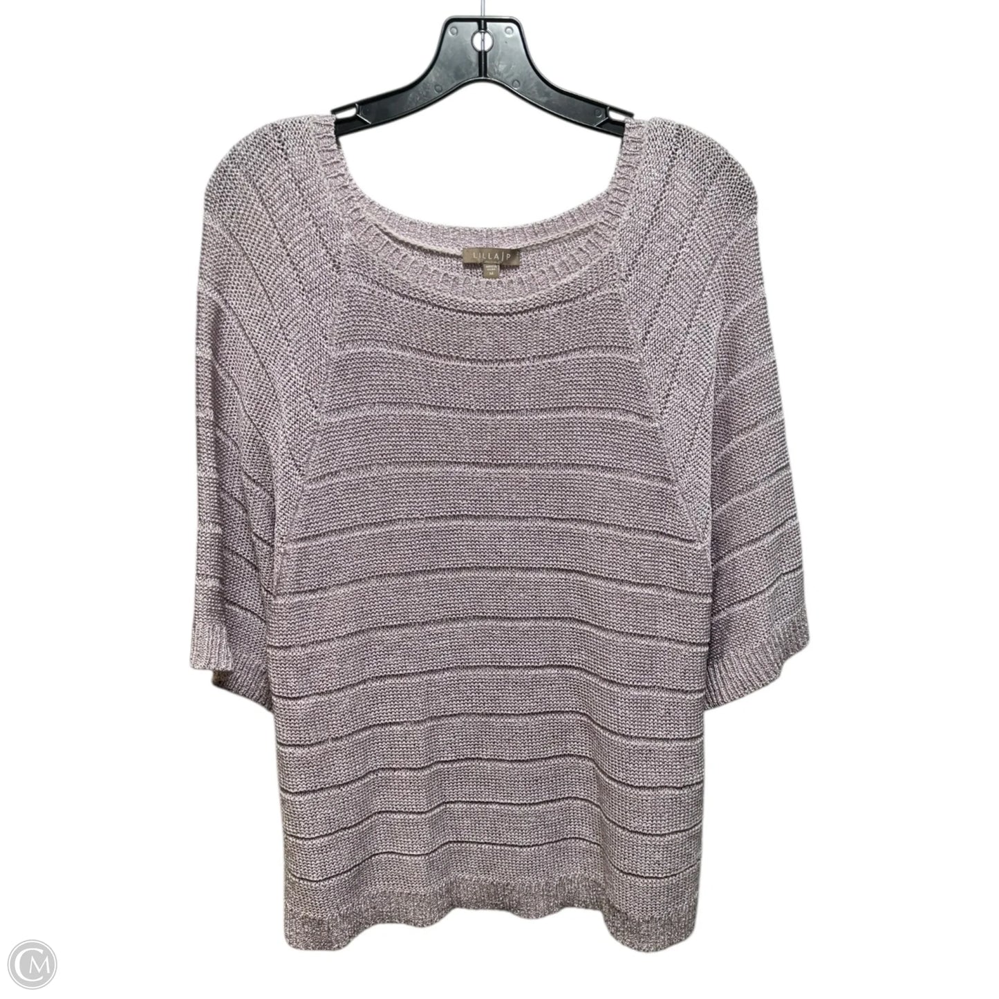 Open Knit Sweater By Lilla P In Purple, Size: M