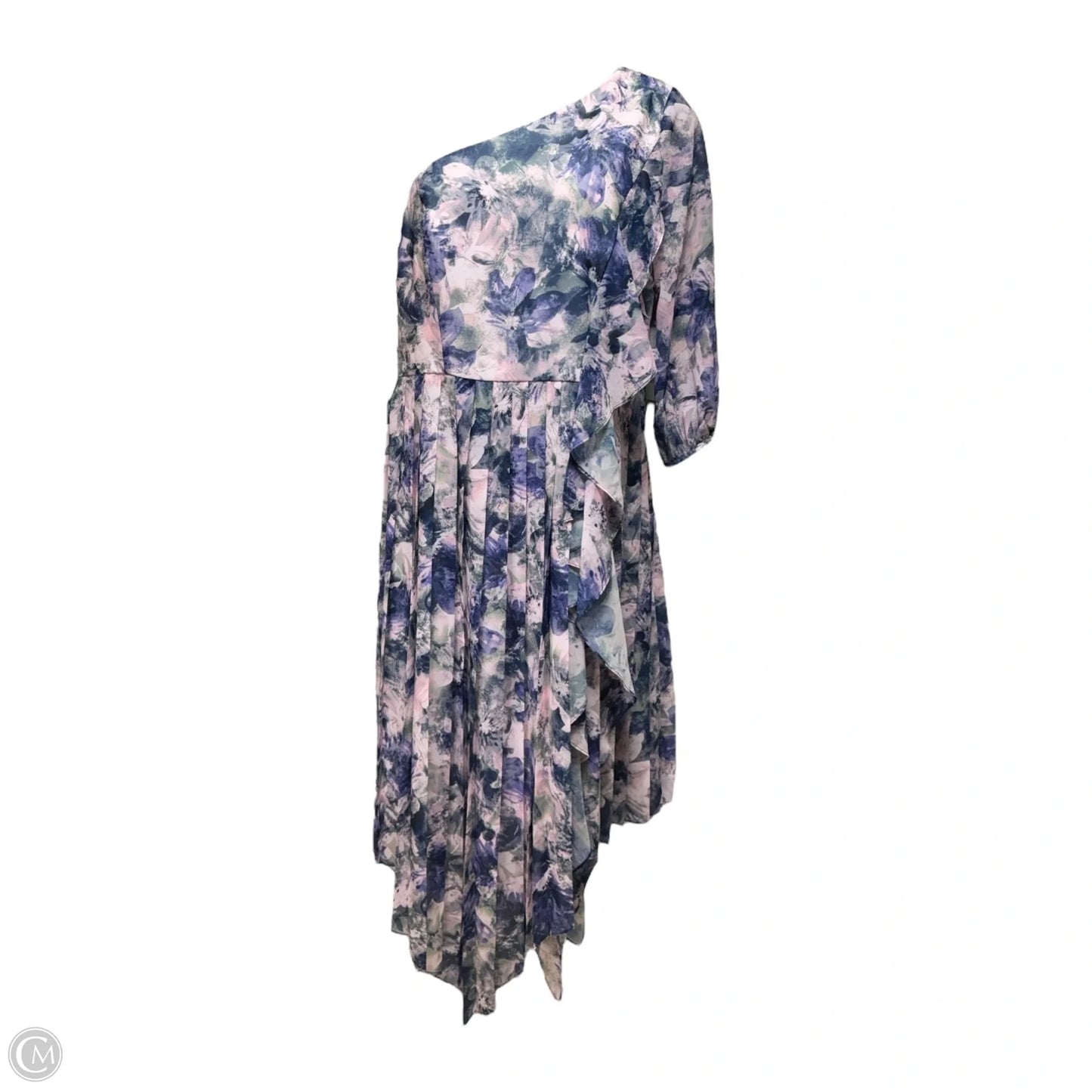 Kaylee One Shoulder Midi Dress By Kay Unger In Floral Print, Size: 16