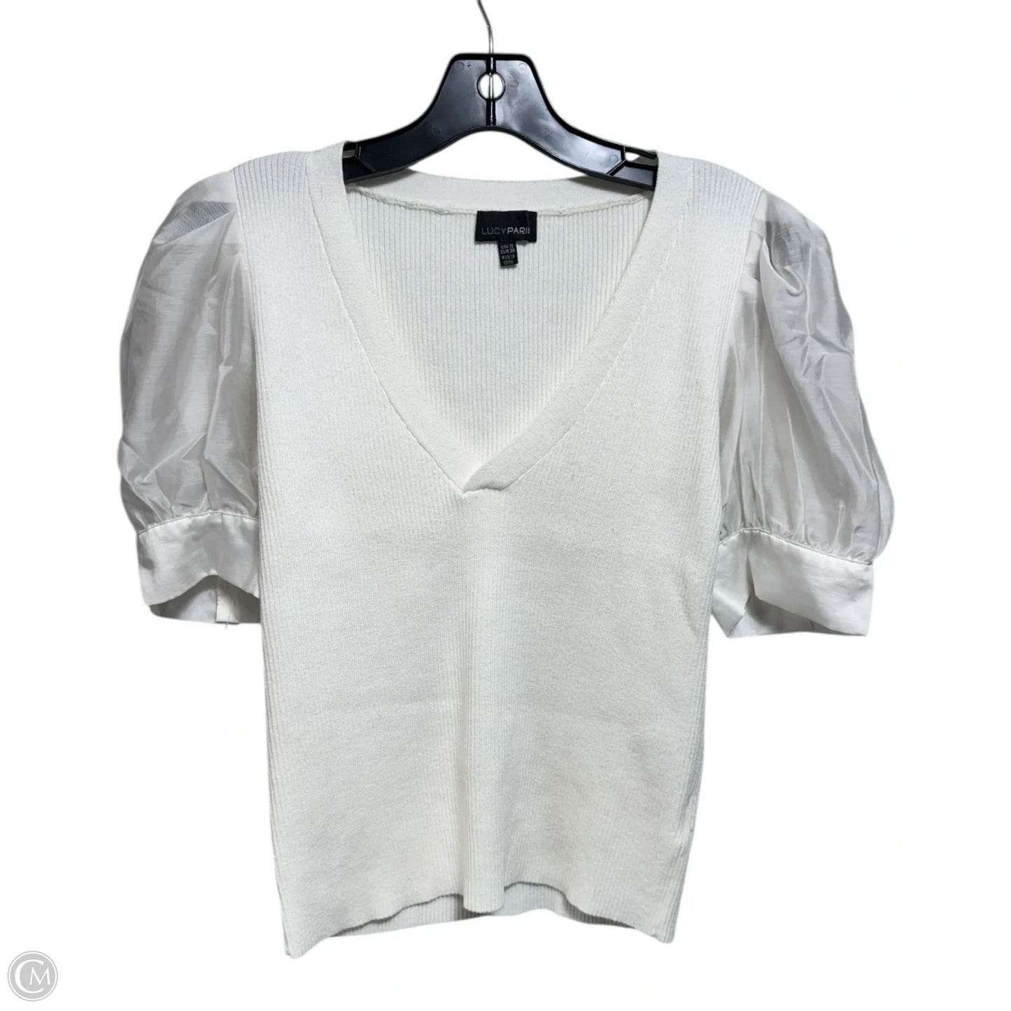 Knit Top Short Sleeve By Lucy Paris In Cream, Size: S