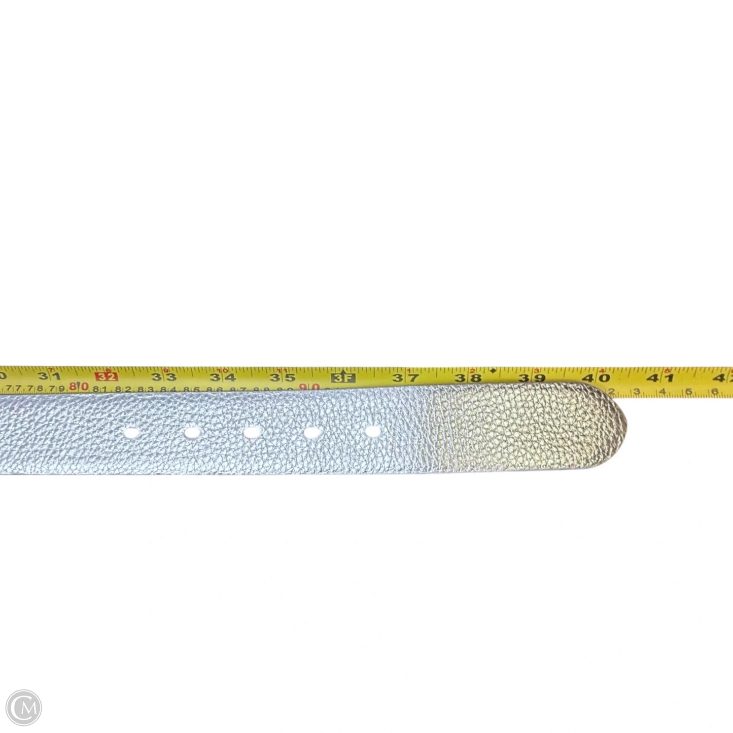 Metallic Leather Belt By Ralph Lauren, Size: Large
