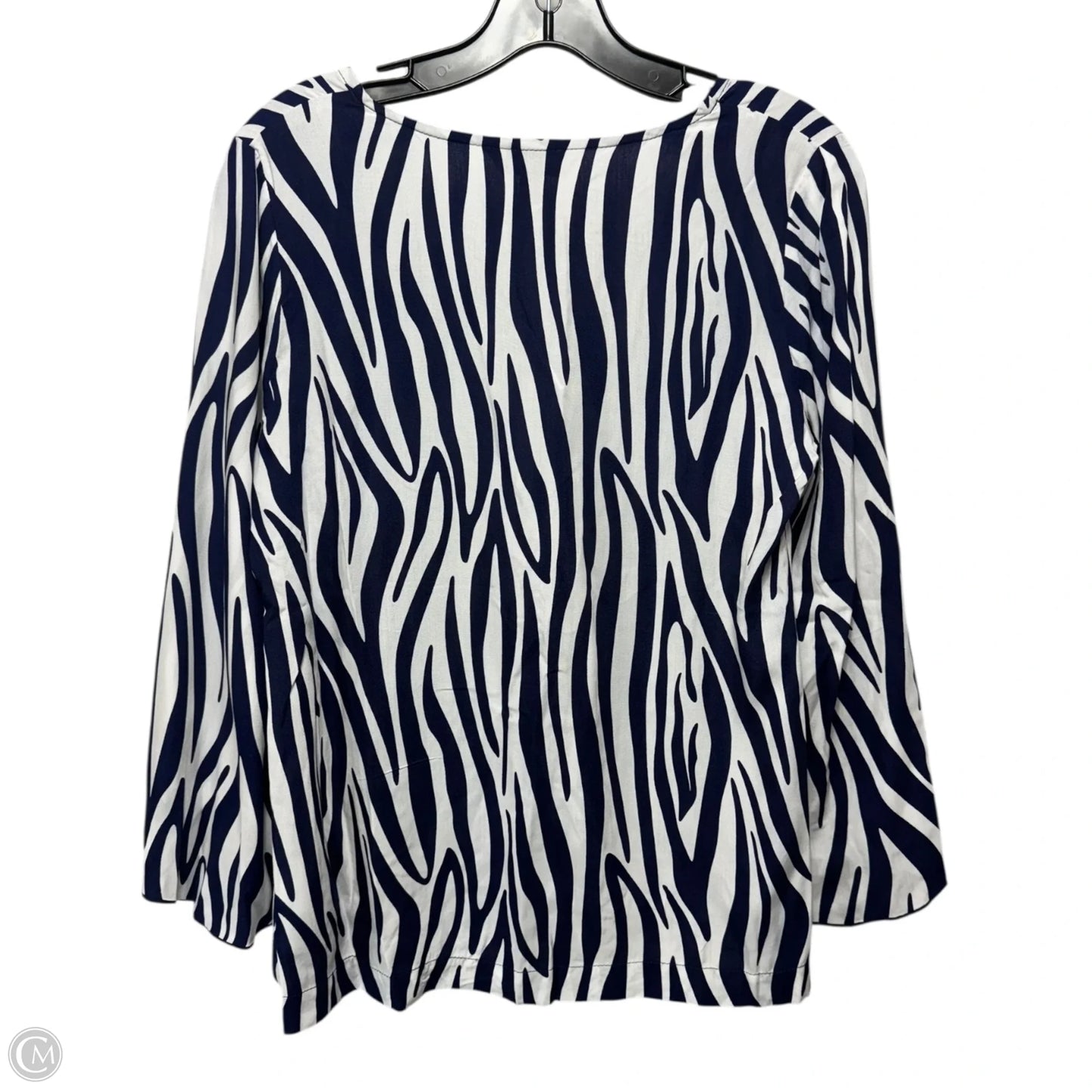 Top 3/4 Sleeve By la mer luxe In Zebra Print (blue & white), Size: S